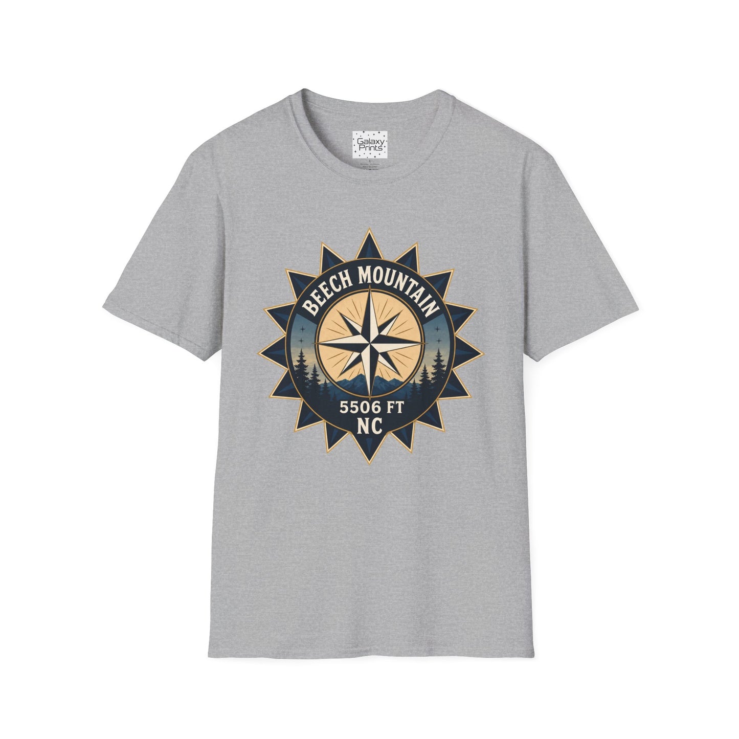 Beech Mountain Compass T-Shirt — Vintage NC 5506 ft Outdoor Tee