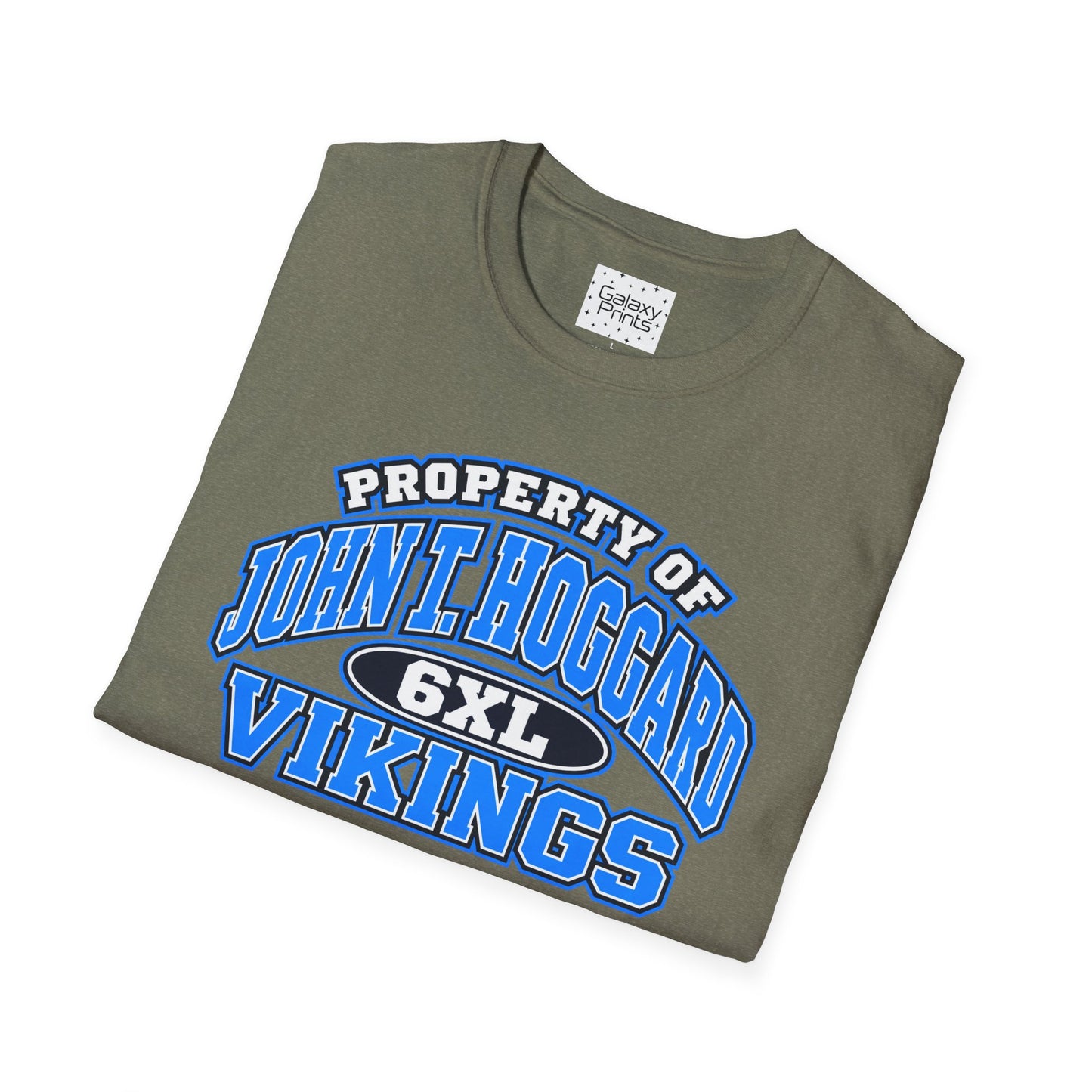 Property of JTH Vikings T‑Shirt 6XL — Viking in Power Circle back - Hoggard School Spirit Tee