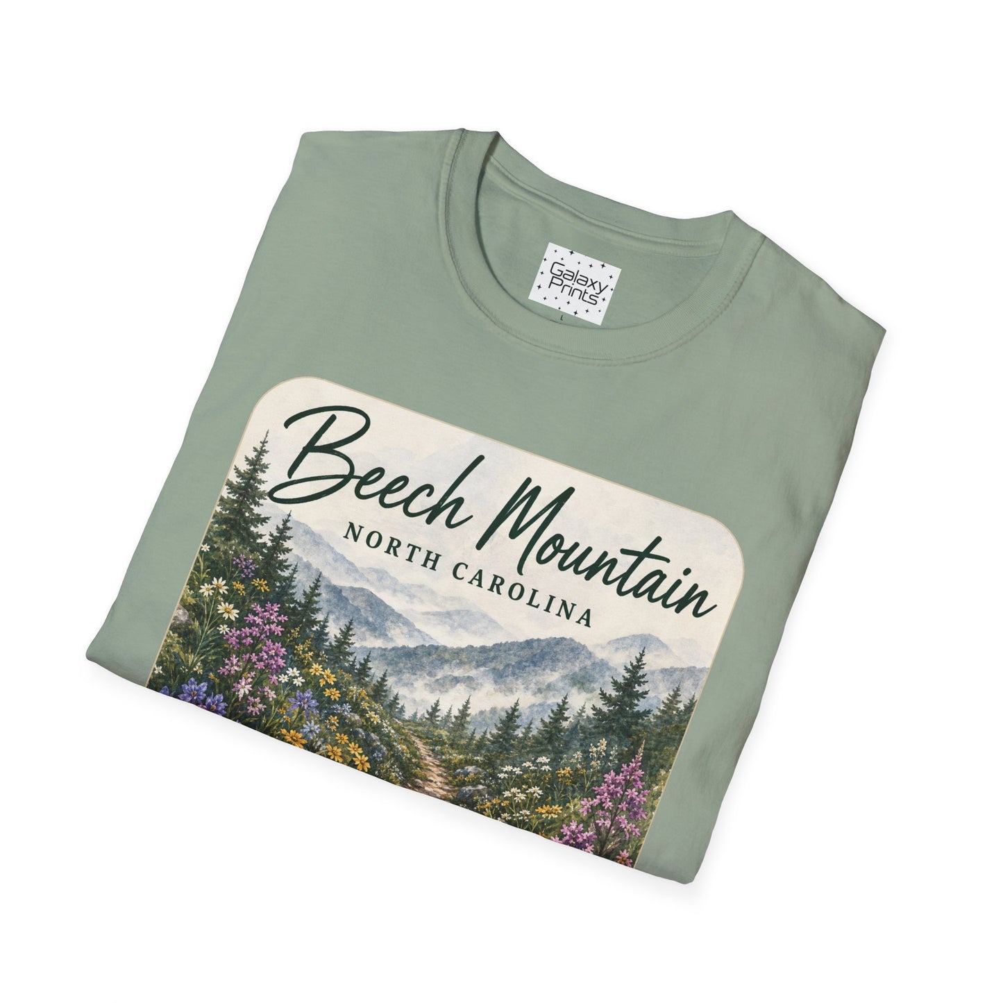 Beech Mountain North Carolina Scenic T-Shirt — Mountain Trail Floral Design