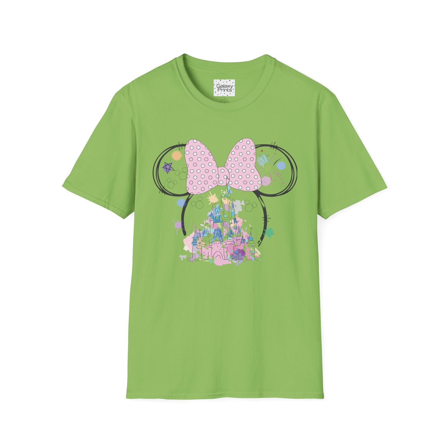Unisex T-Shirt - DISNEY Inspired - 'Minnie Bow with Pink Castle'
