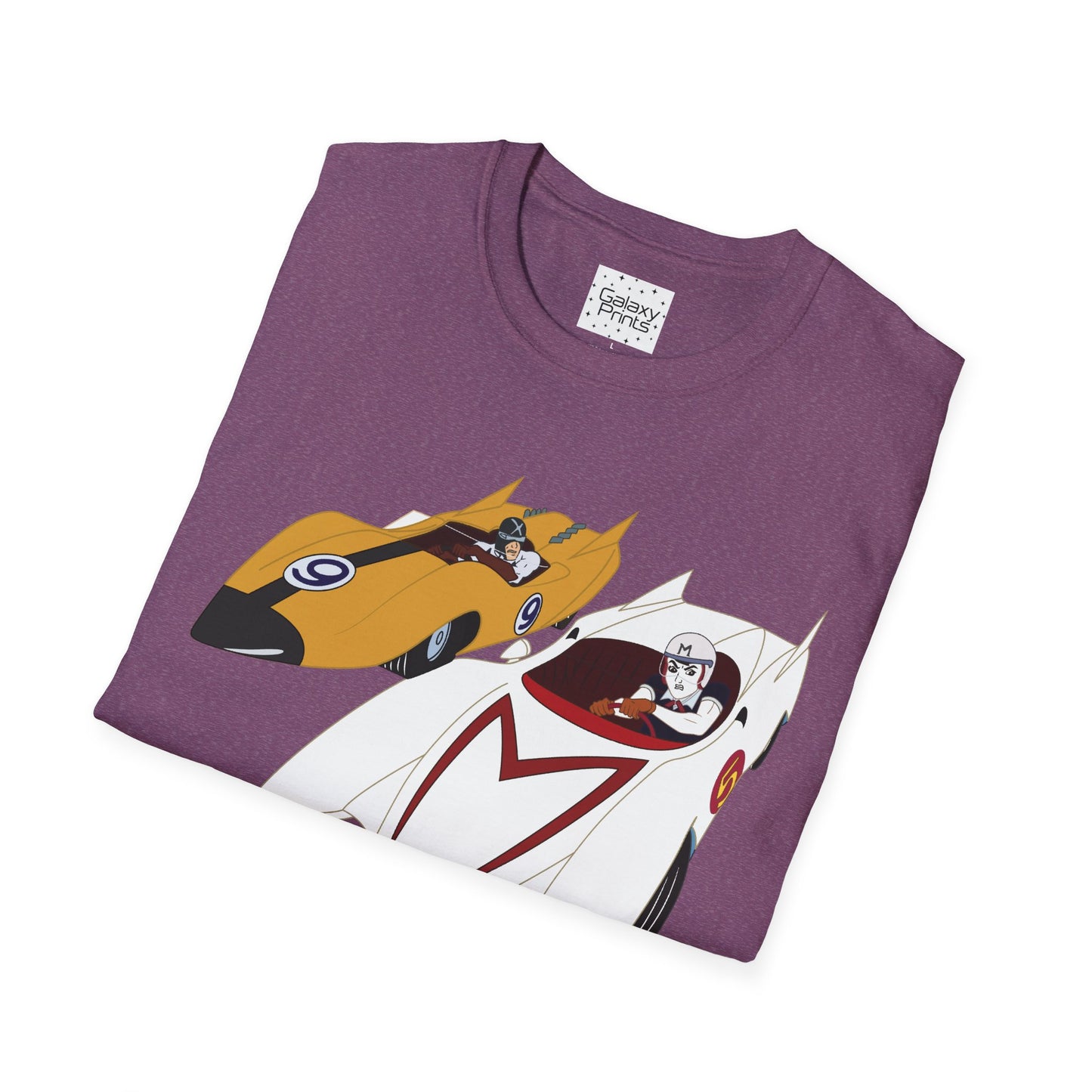 Unisex T-Shirt - POP Culture - 'The MACH 5 and Racer X from the Cartoon SPEED RACER - Go Speed Racer, Go Speed Racer, Go Speed Racer, Goooo'