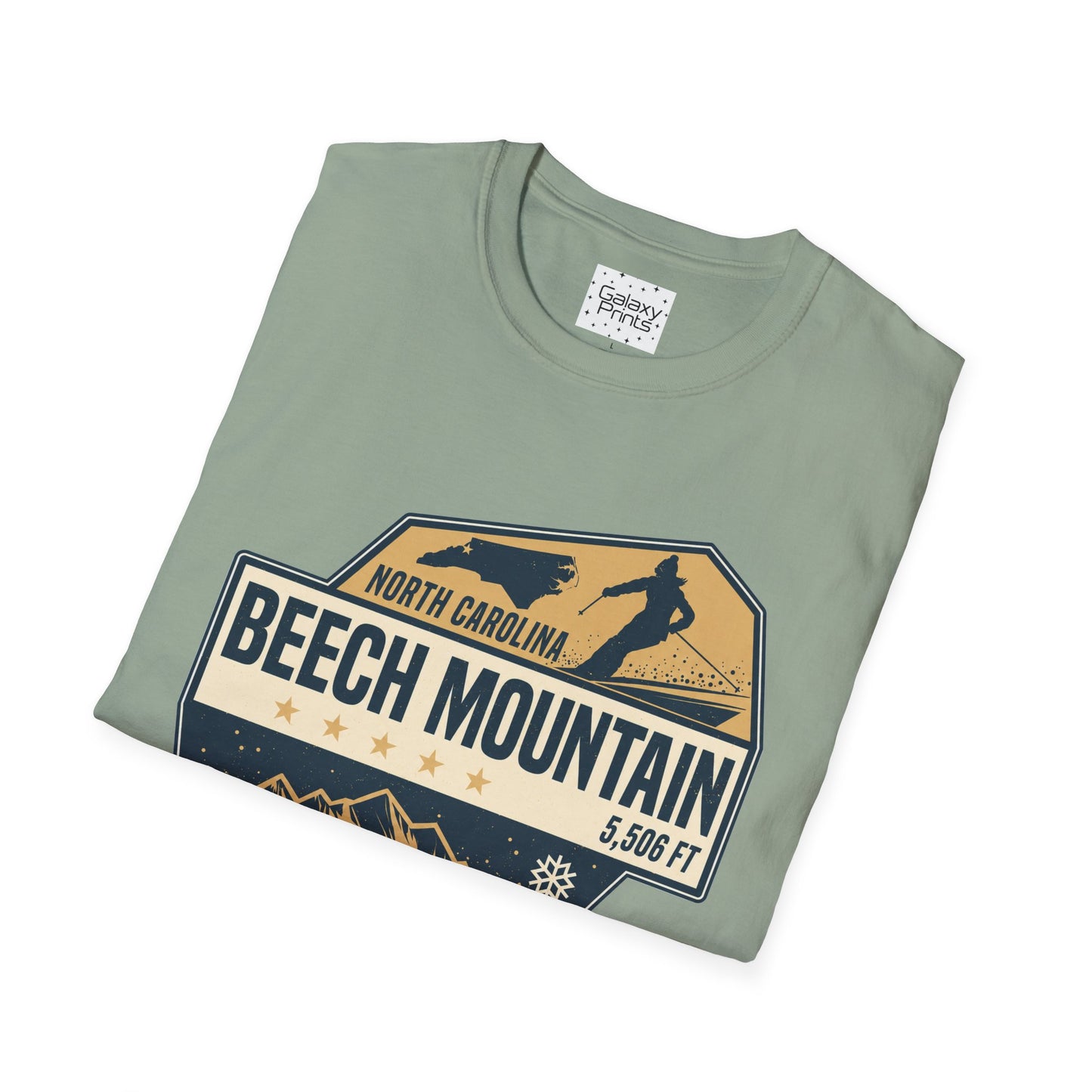 Beech Mountain T‑Shirt — North Carolina Ski & Mountain Vintage Badge (5,506 ft)