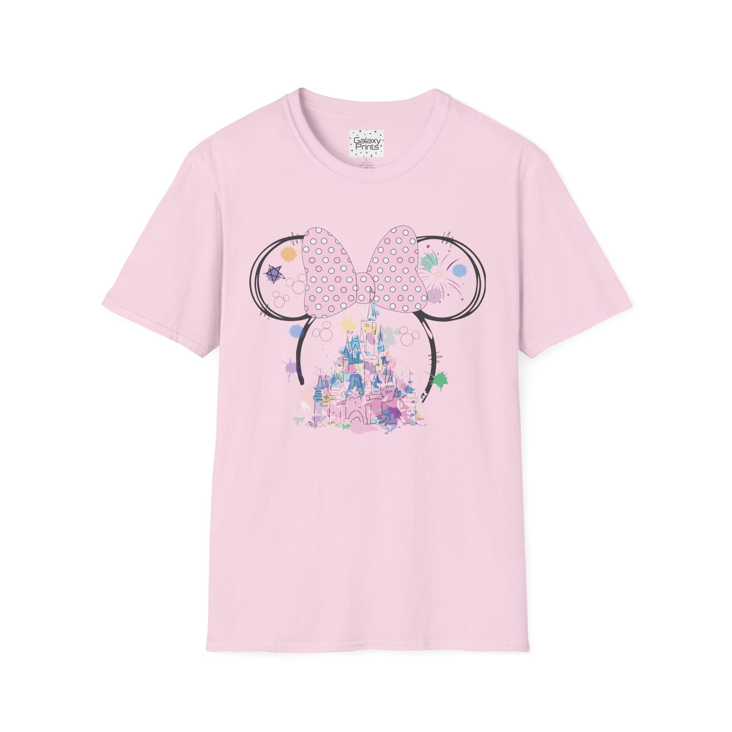 Unisex T-Shirt - DISNEY Inspired - 'Minnie Bow with Pink Castle'