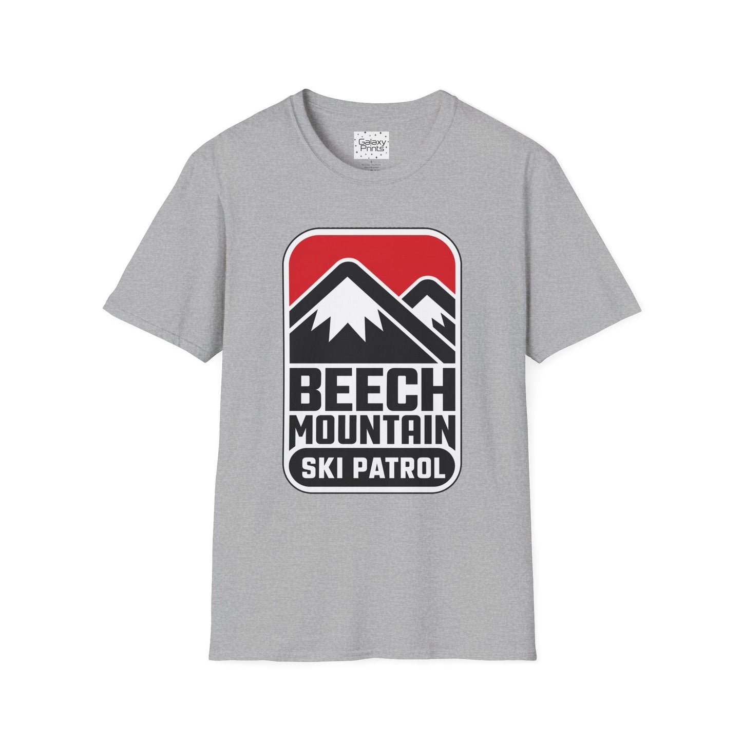 Ski Patrol Beech Mountain Retro T-Shirt — Beech Mountain Ski Patrol with Mountains on the back- logo Tee