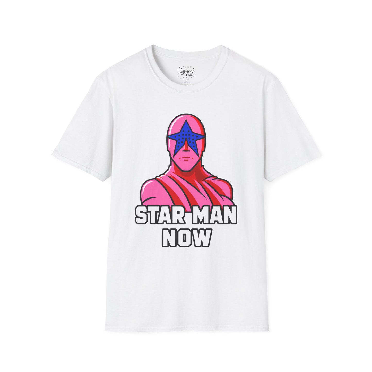STAR MAN Nin Wrestling video game "NOW" and "THEN" T-Shirt — Retro Pop Hero Graphic Tee - Nin Wrestler STAR MAN video game - Current Culture