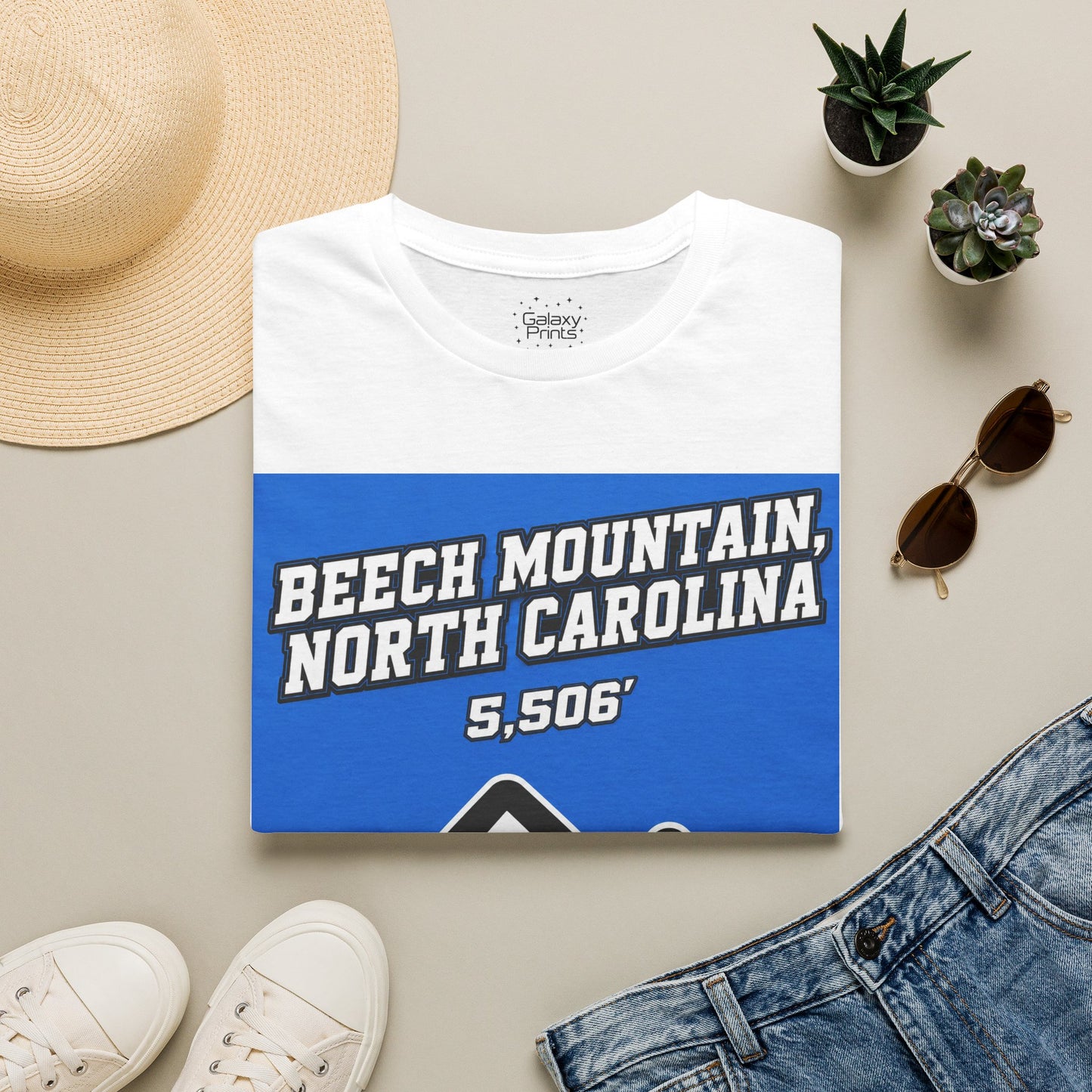 Beech Mountain, NC - The whole town is High T-Shirt — 5,506' Mountain Souvenir Tee