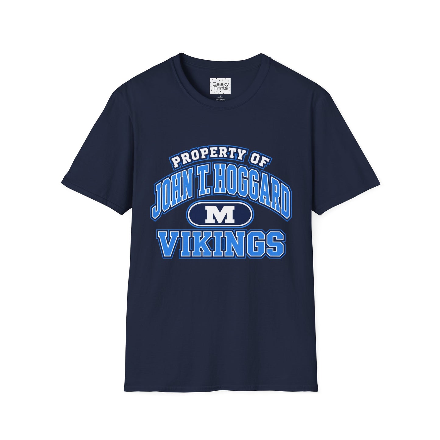 Property of JTH Vikings T‑Shirt M — Viking in Power Circle back - Hoggard School Spirit Tee