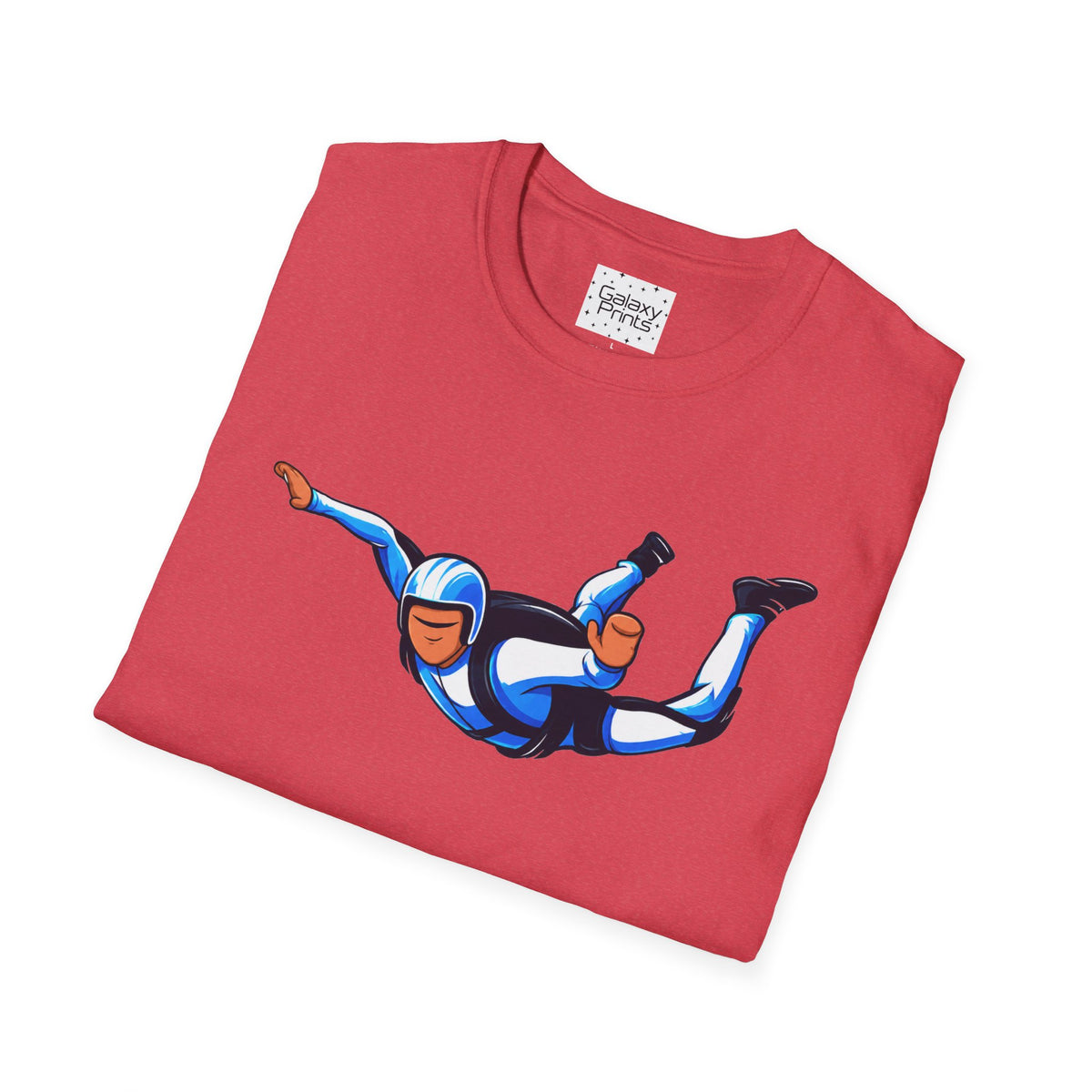 Skydiver Graphic T-Shirt — Blue Wingsuit Freefall Tee - I Survived on the back