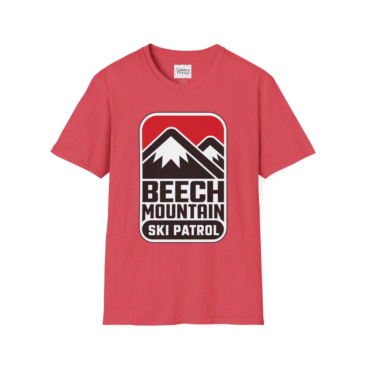 Ski Patrol Beech Mountain Retro T-Shirt — Beech Mountain Ski Patrol with Mountains on the back- logo Tee