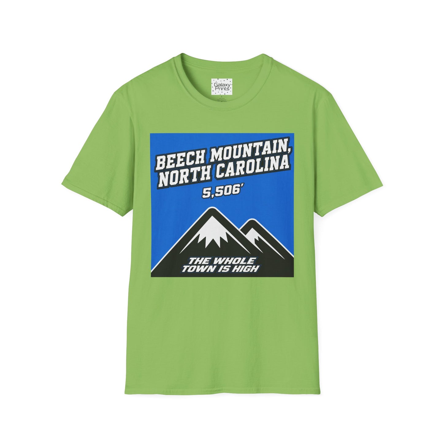 Beech Mountain, NC - The whole town is High T-Shirt — 5,506' Mountain Souvenir Tee
