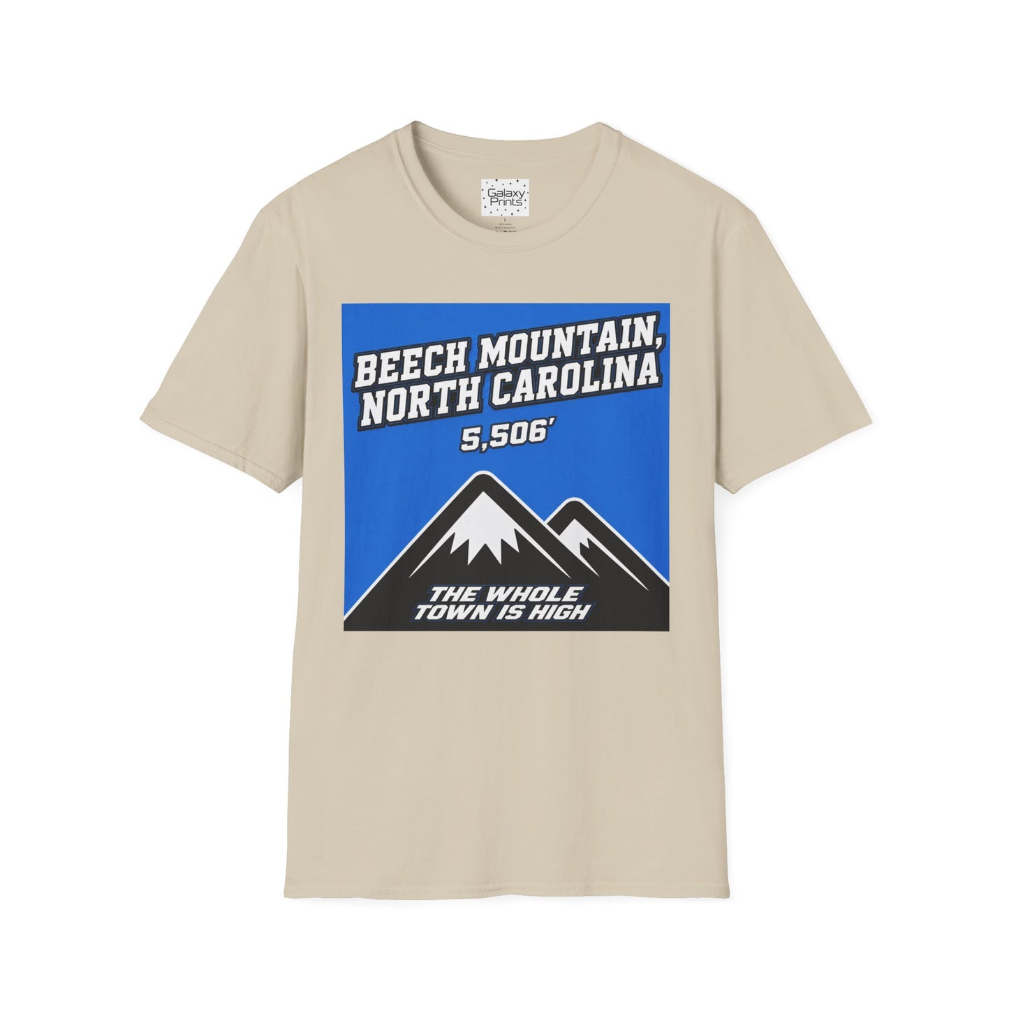 Beech Mountain, NC - The whole town is High T-Shirt — 5,506' Mountain Souvenir Tee