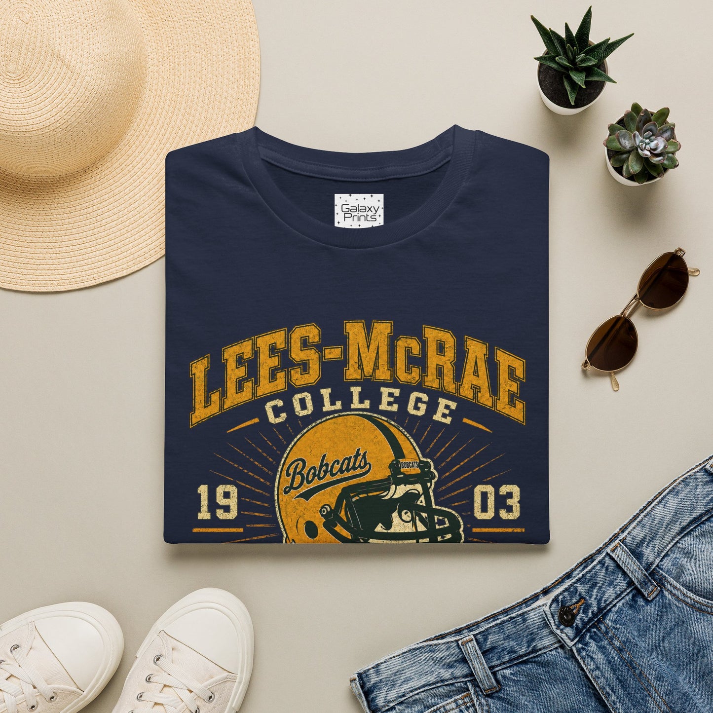 Lees-McRae College Bobcats Vintage Football T-Shirt — Got A Lot A More - The Black Hole
