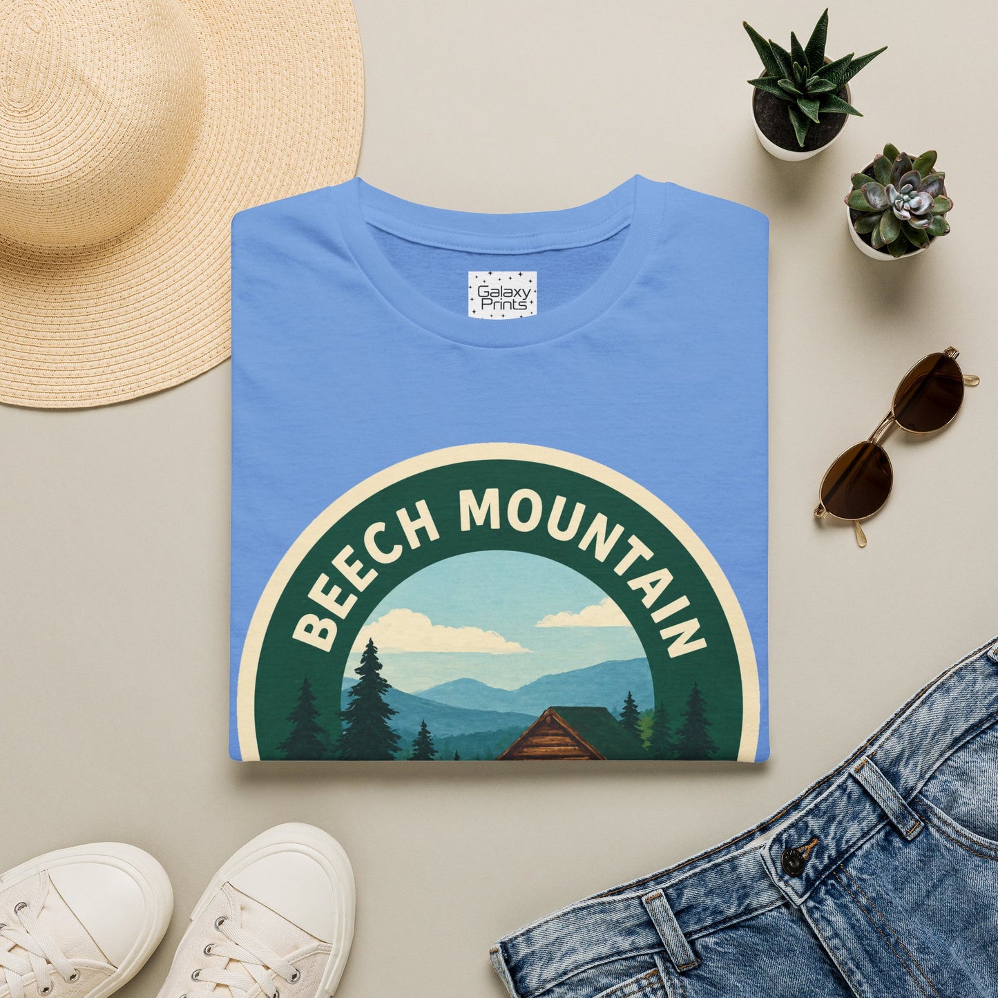 Beech Mountain NC T-Shirt — Mountain Cabin Scenic Graphic Tee