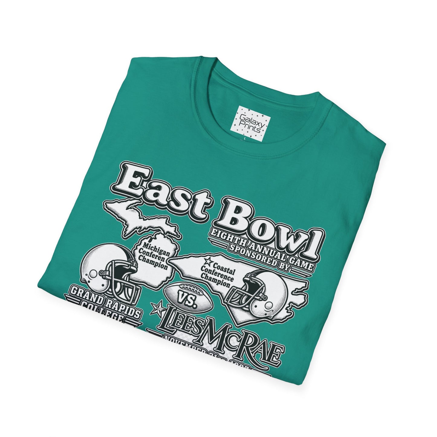 1987 East Bowl Vintage Football T-Shirt — Retro Game Day Tee (East Bowl, Lees McRae)