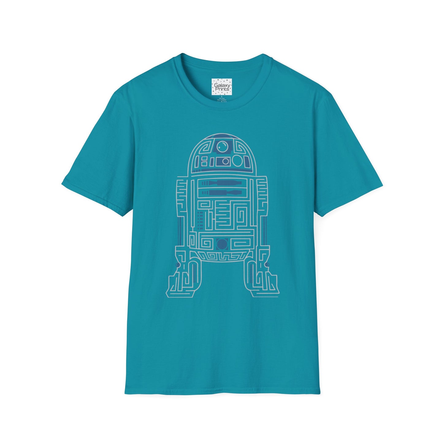 Star Wars Inspired Unisex T-Shirt - R2 D2 Digital Outline Framework Graphic Tee