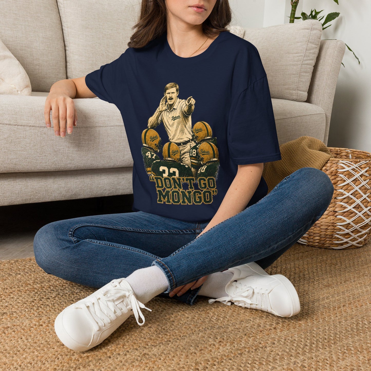 Lees-McRae College Bobcats Vintage Football T-Shirt — Coach Bryan "Don't Go MONDO" - Forever Undefeated
