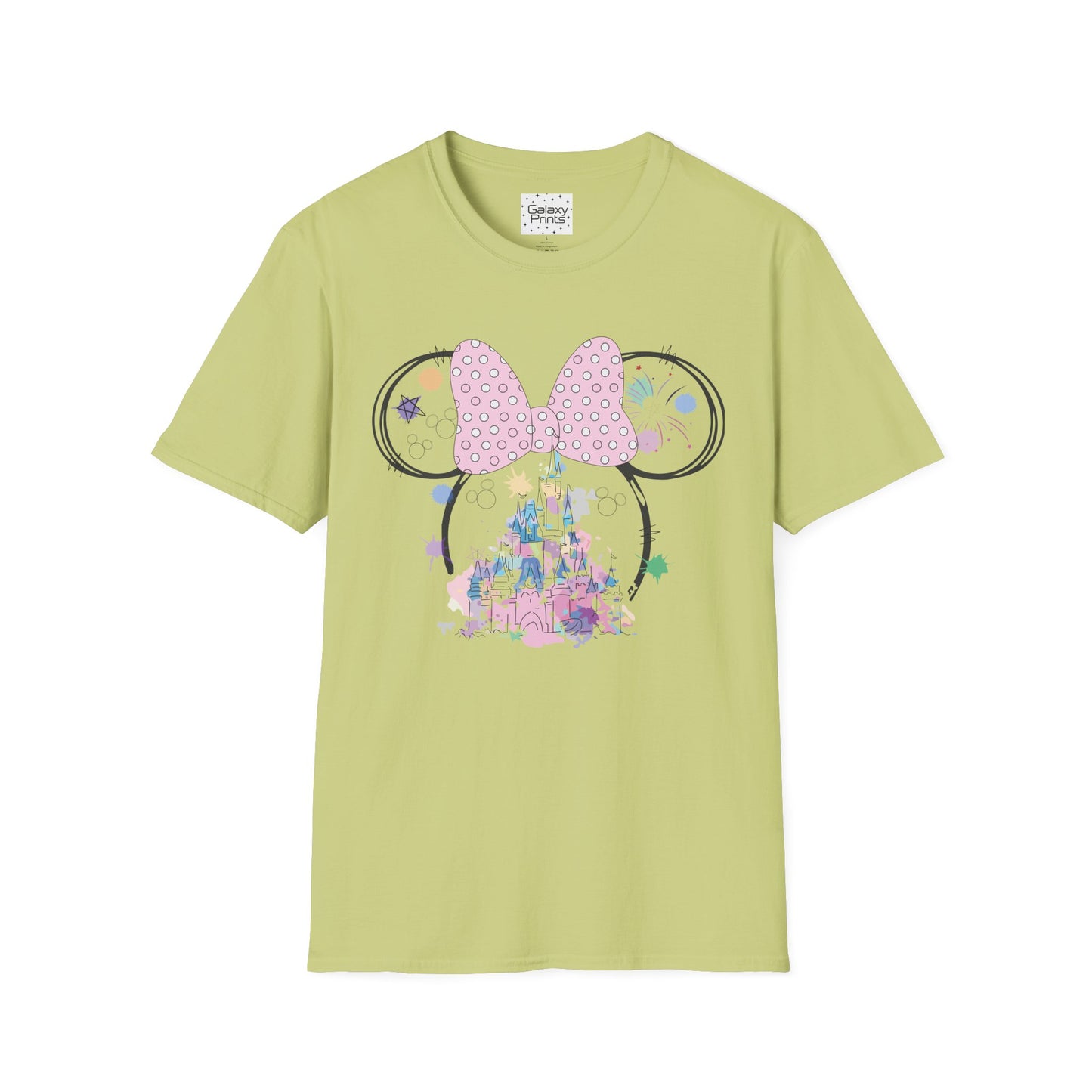 Unisex T-Shirt - DISNEY Inspired - 'Minnie Bow with Pink Castle'