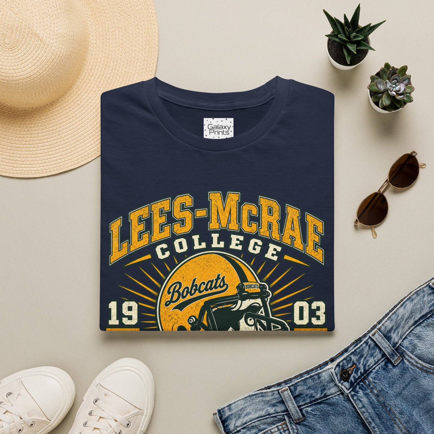 Lees-McRae College Bobcats Vintage Football T-Shirt — Retro 1903 Design