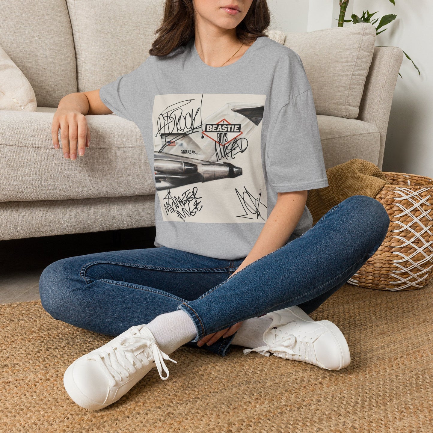 B-Boys "Licensed to Ill" Autographed Band T-Shirt - Graffiti