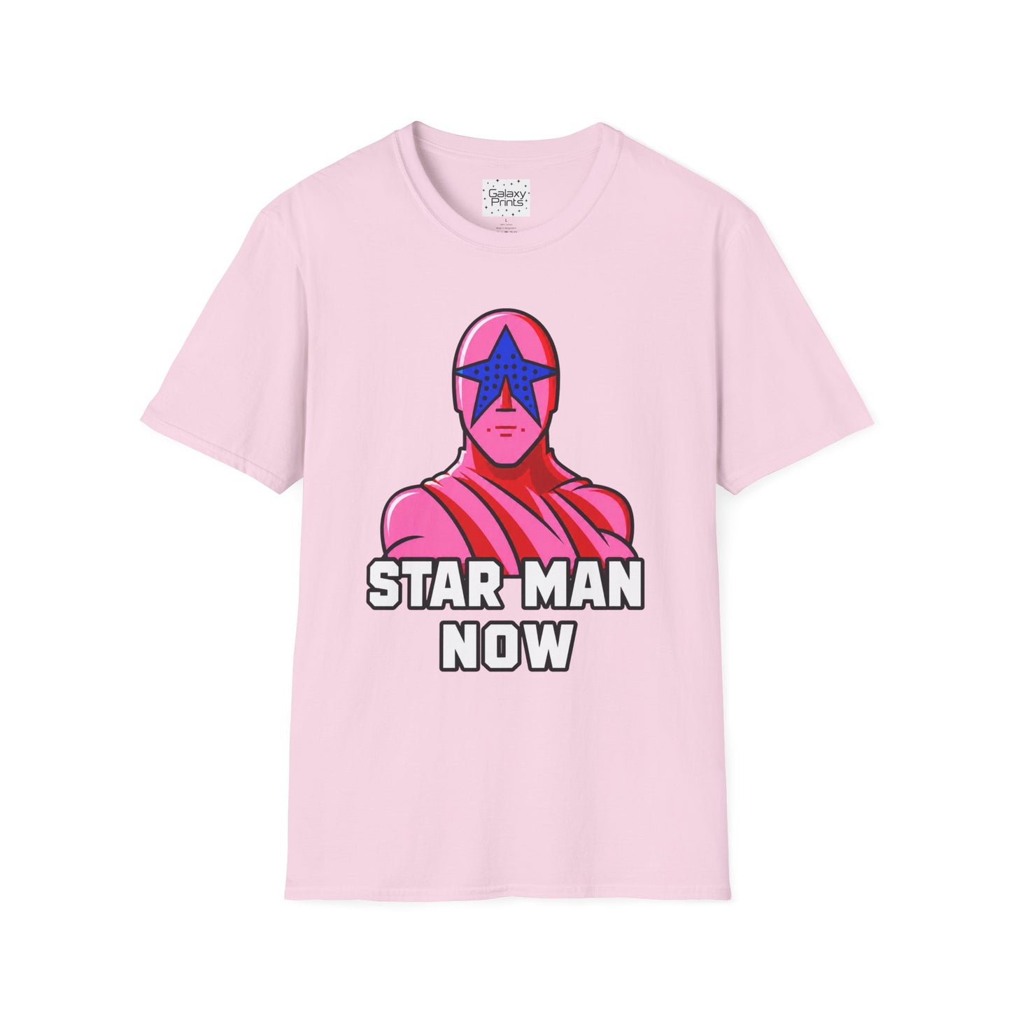 STAR MAN Nin Wrestling video game "NOW" and "THEN" T-Shirt — Retro Pop Hero Graphic Tee - Nin Wrestler STAR MAN video game - Current Culture