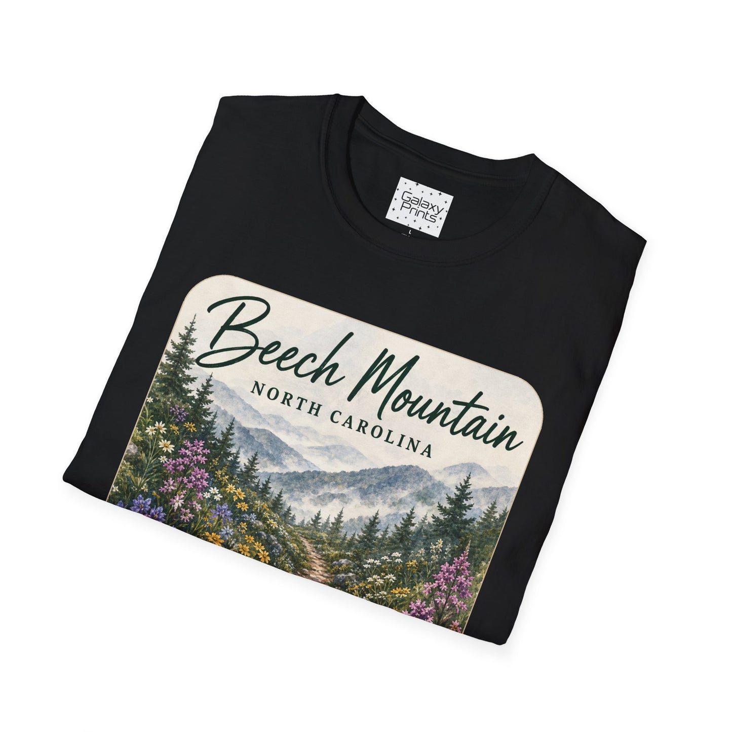 Beech Mountain North Carolina Scenic T-Shirt — Mountain Trail Floral Design