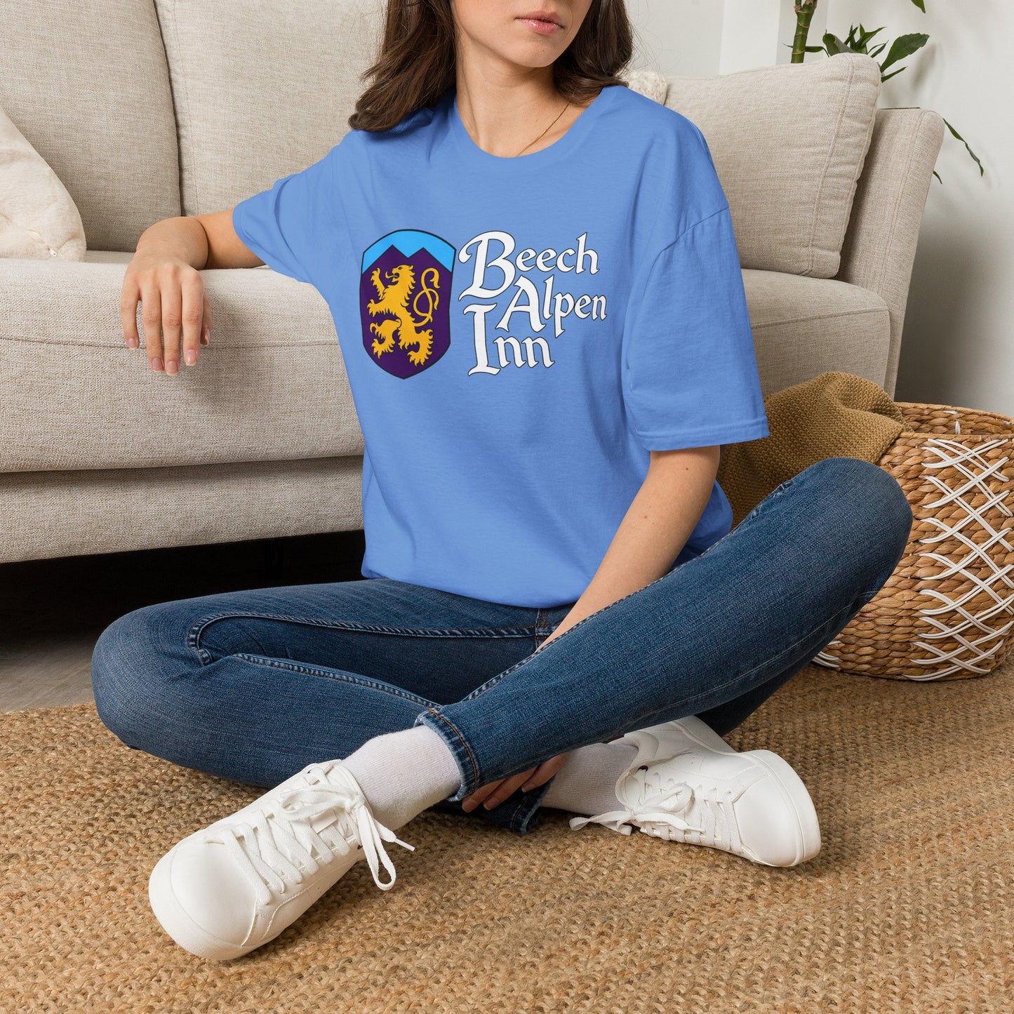Beech Alpen Inn Crest Tee - (vintage heraldic logo) T-Shirt - Beech Mtn, NC