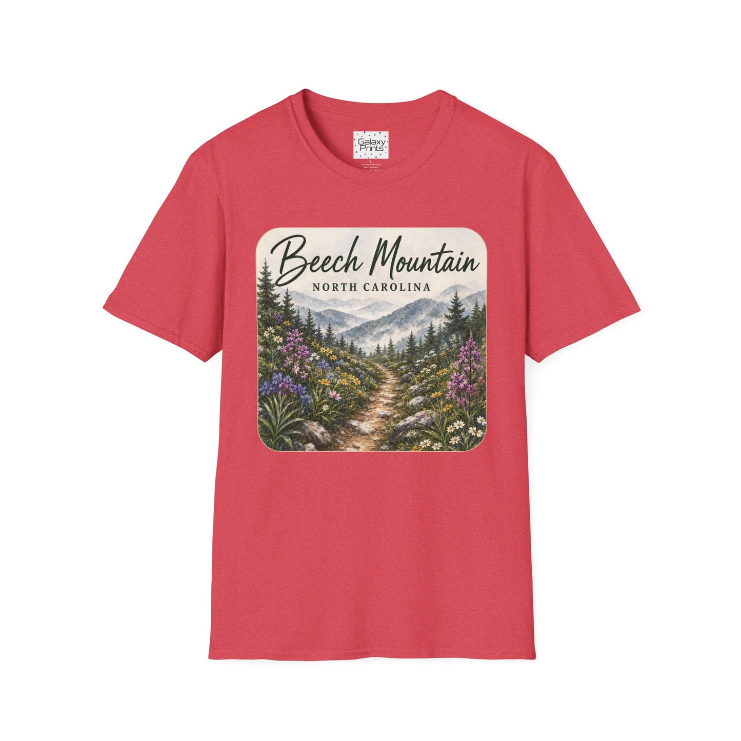 Beech Mountain North Carolina Scenic T-Shirt — Mountain Trail Floral Design