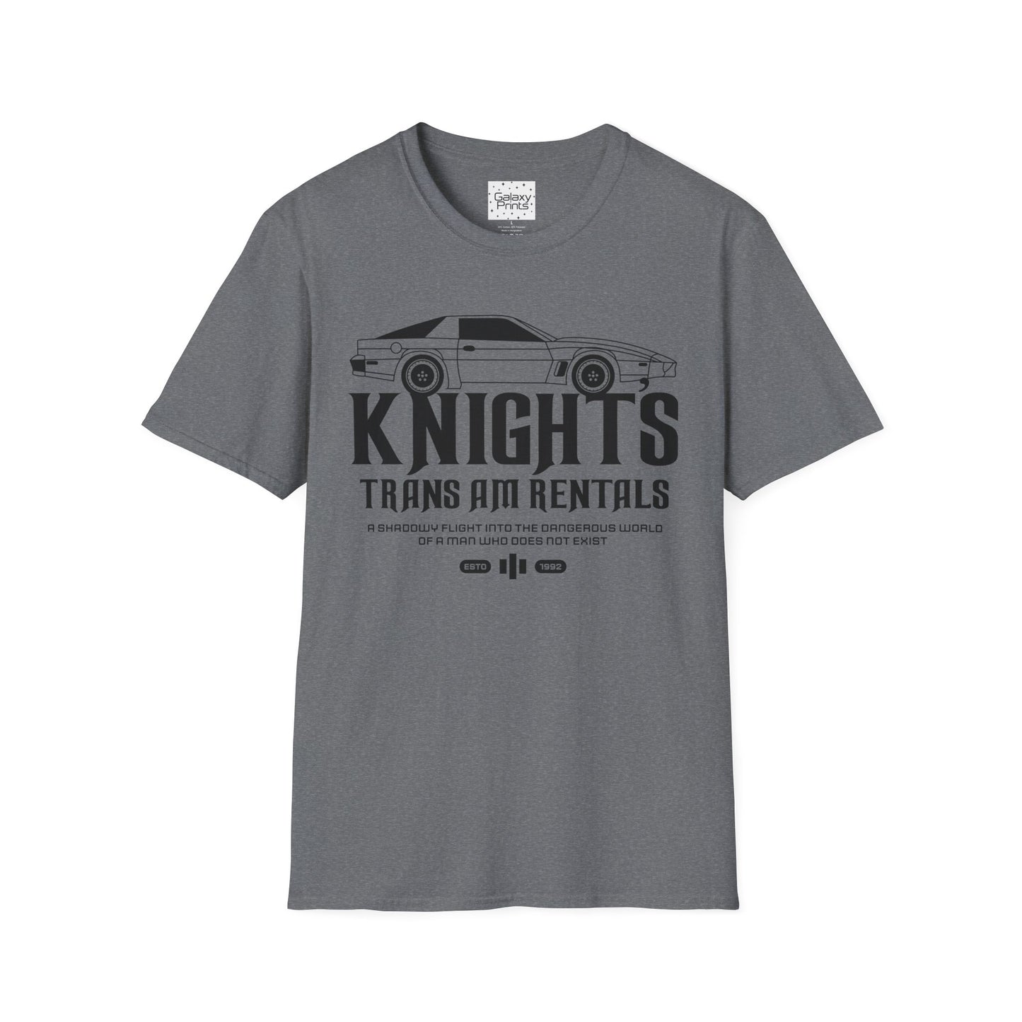 Unisex T-Shirt - POP Culture - 'From the Hit TV Show NIGHTRIDER it's KITT Car with KNIGHT's Trans Am Rentals'