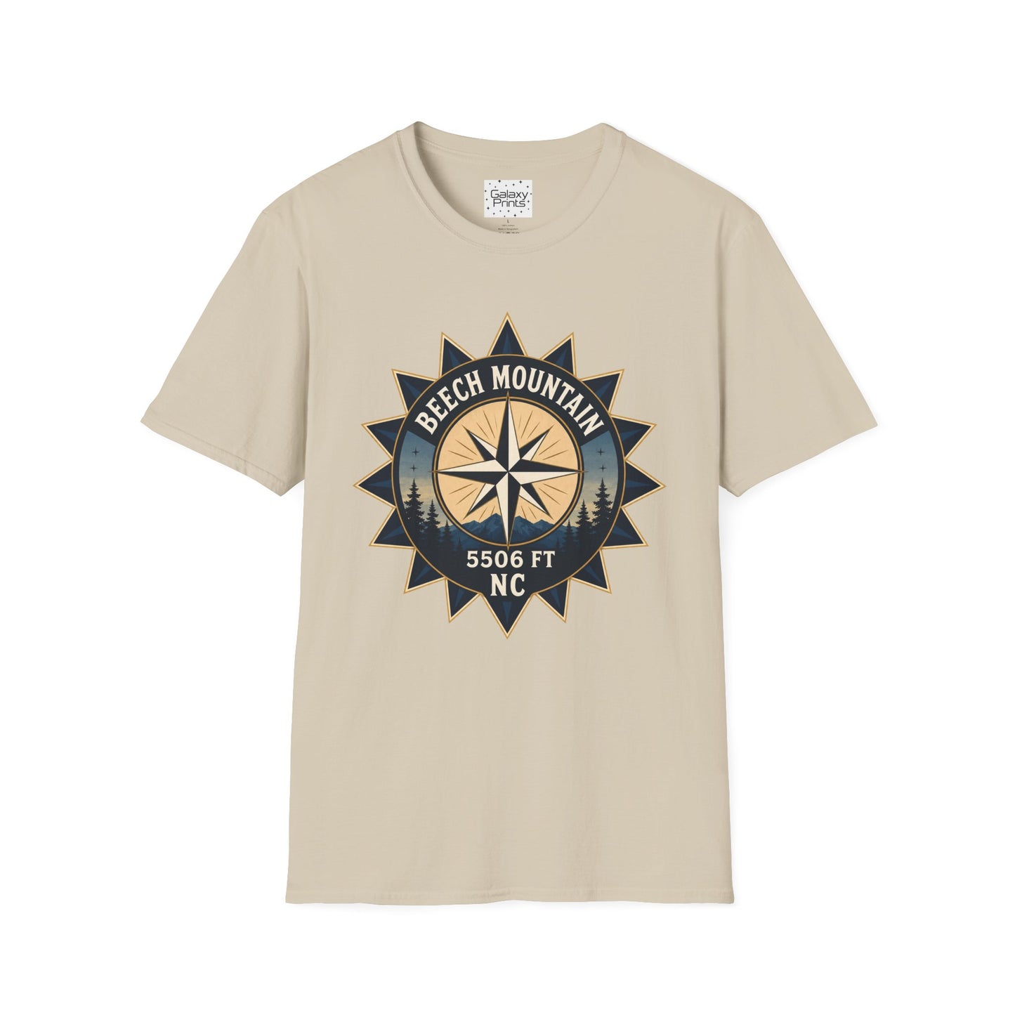 Beech Mountain Compass T-Shirt — Vintage NC 5506 ft Outdoor Tee