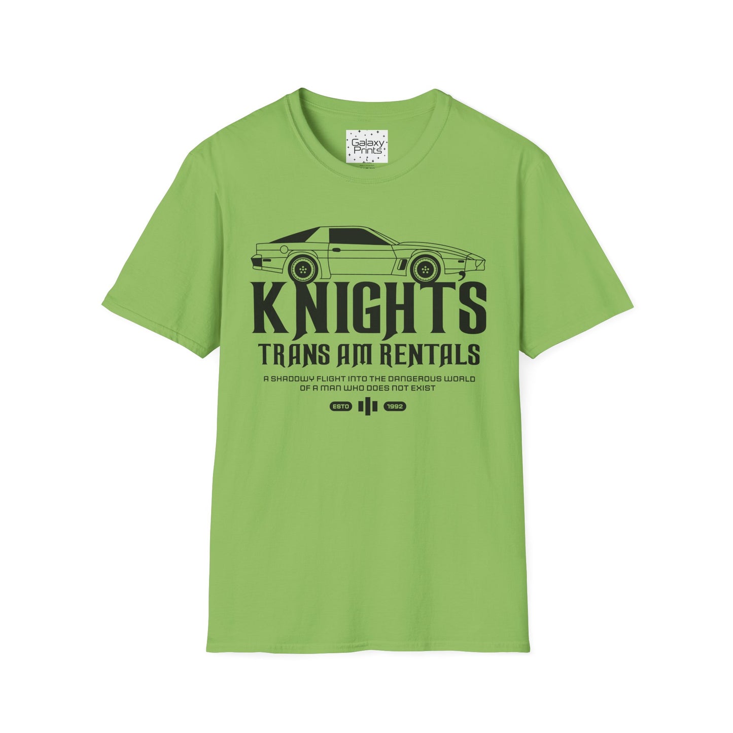 Unisex T-Shirt - POP Culture - 'From the Hit TV Show NIGHTRIDER it's KITT Car with KNIGHT's Trans Am Rentals'