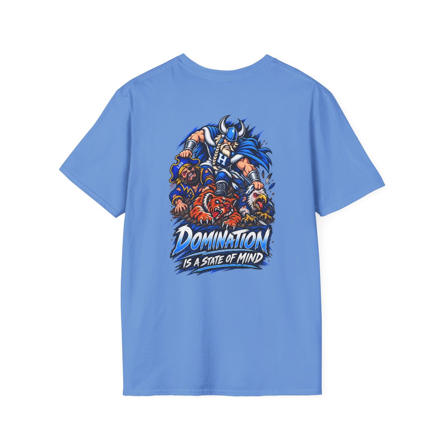 Unisex T-Shirt - Hoggard Vikings Inspired - Hoggard helmet and 'Domination is a State of Mind' - over our rivals
