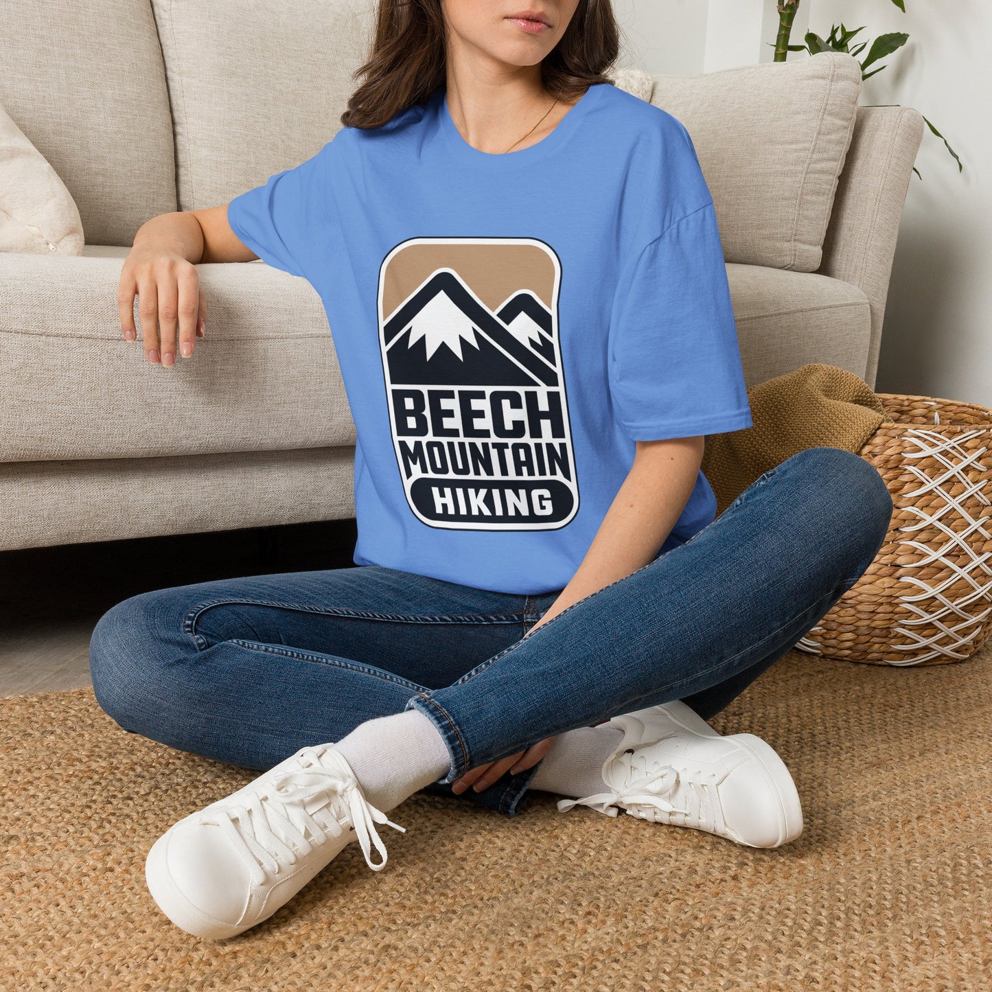 Beech Mountain NC Hiking T‑Shirt — Retro Mountain Badge Tee