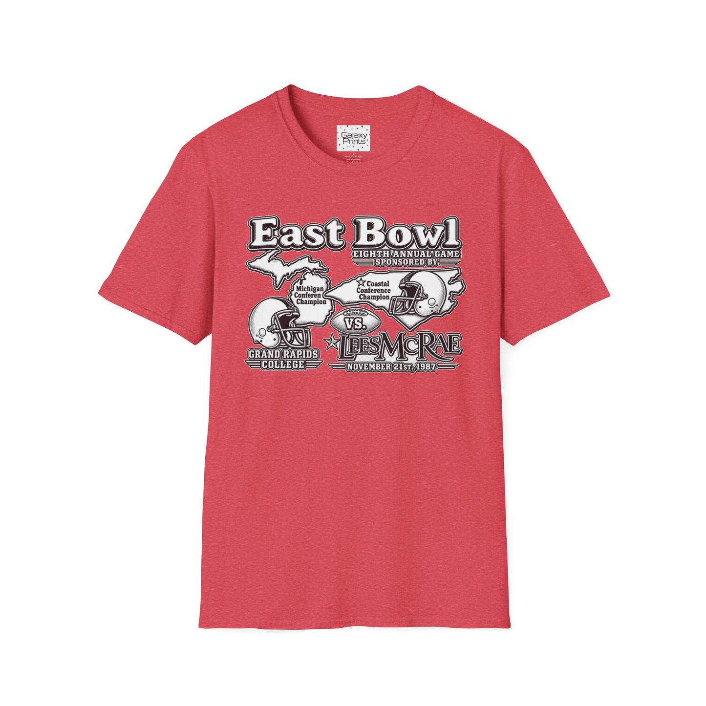 1987 East Bowl Vintage Football T-Shirt — Retro Game Day Tee (East Bowl, Lees McRae)