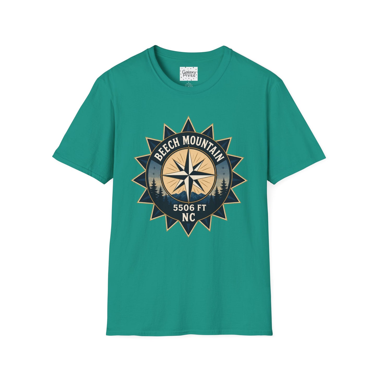 Beech Mountain Compass T-Shirt — Vintage NC 5506 ft Outdoor Tee