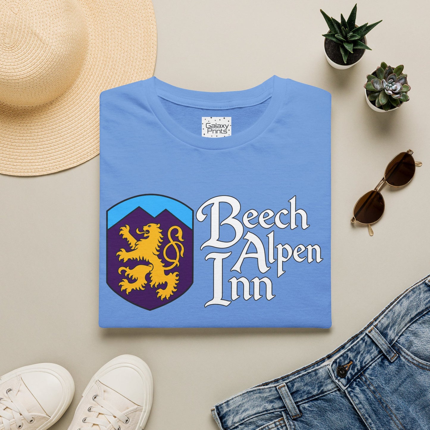 Beech Alpen Inn Crest Tee - (vintage heraldic logo) T-Shirt - Beech Mtn, NC