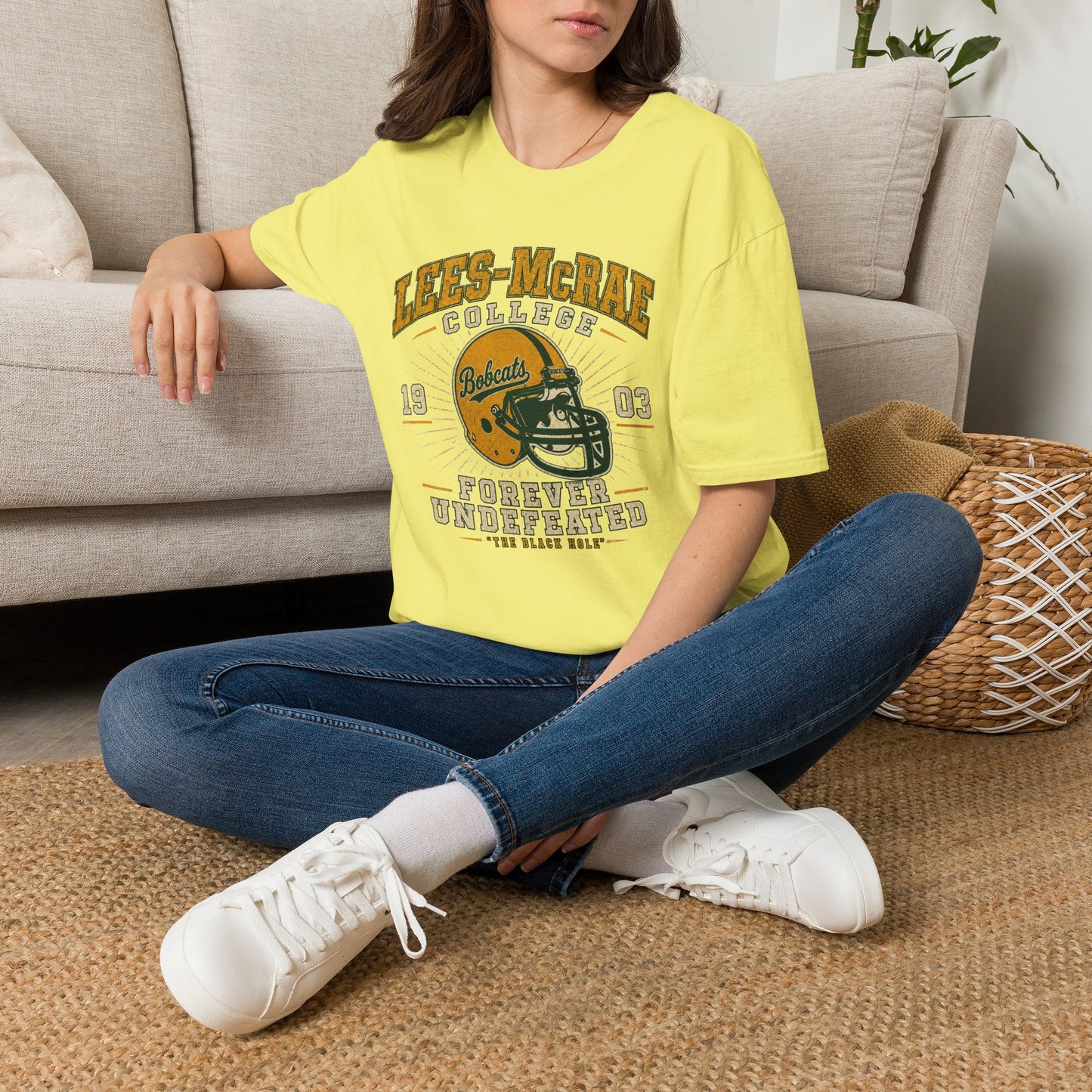 Lees-McRae College Bobcats Vintage Football T-Shirt — Forever Undefeated - The Black Hole
