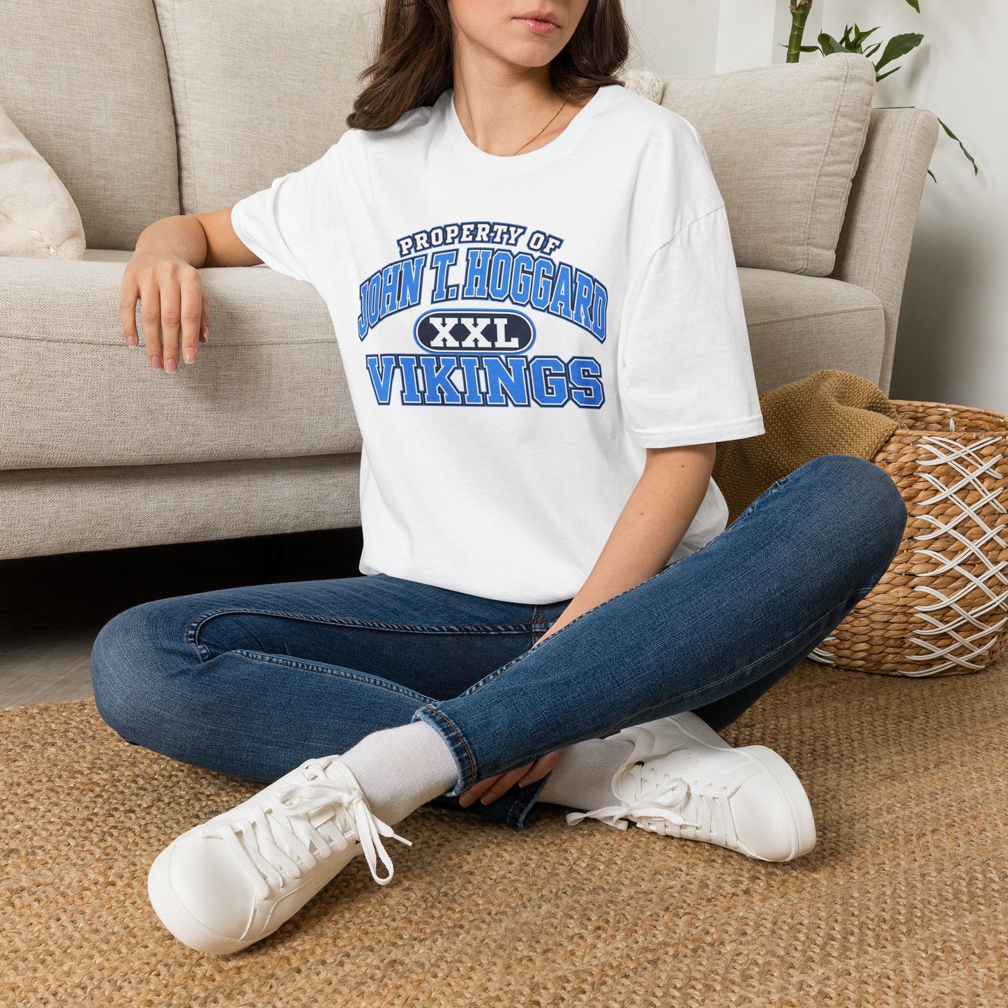 Property of JTH Vikings T‑Shirt XXL — Viking in Power Circle back - Hoggard School Spirit Tee