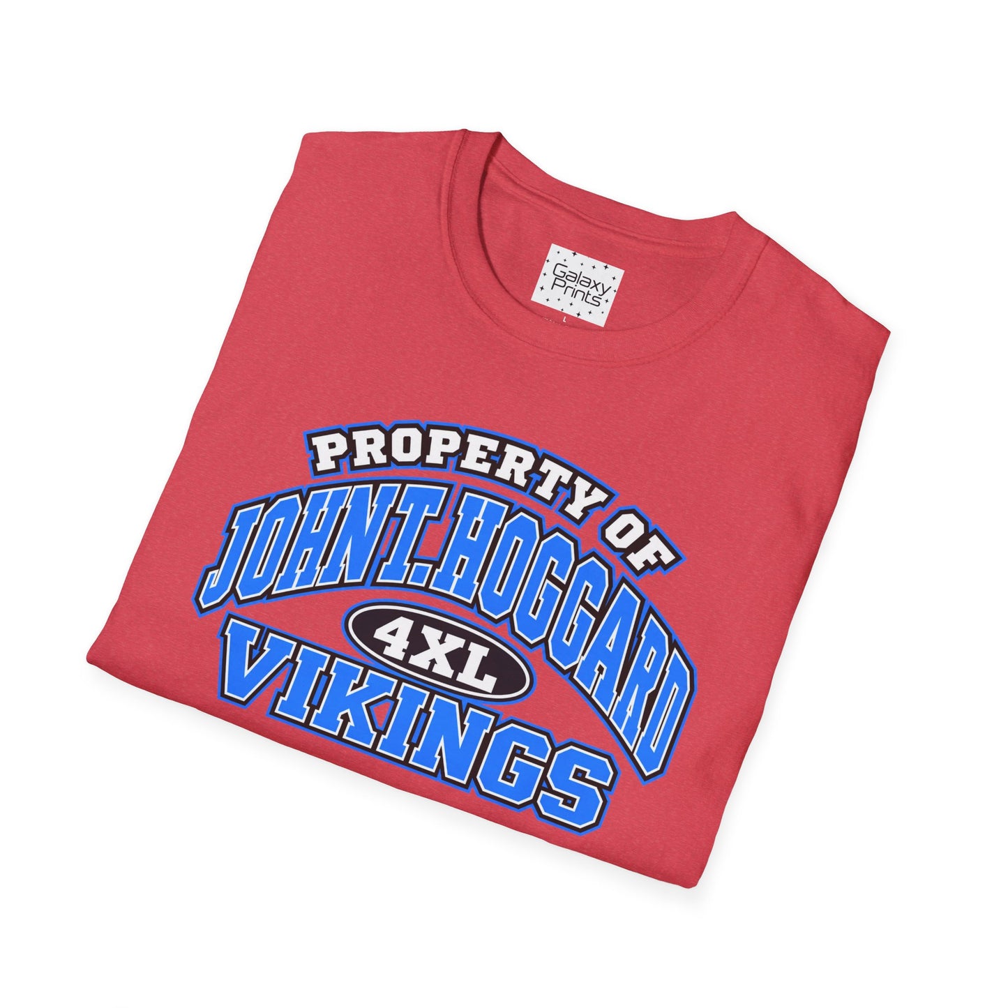 Property of JTH Vikings T‑Shirt 4XL — Viking in Power Circle back - Hoggard School Spirit Tee
