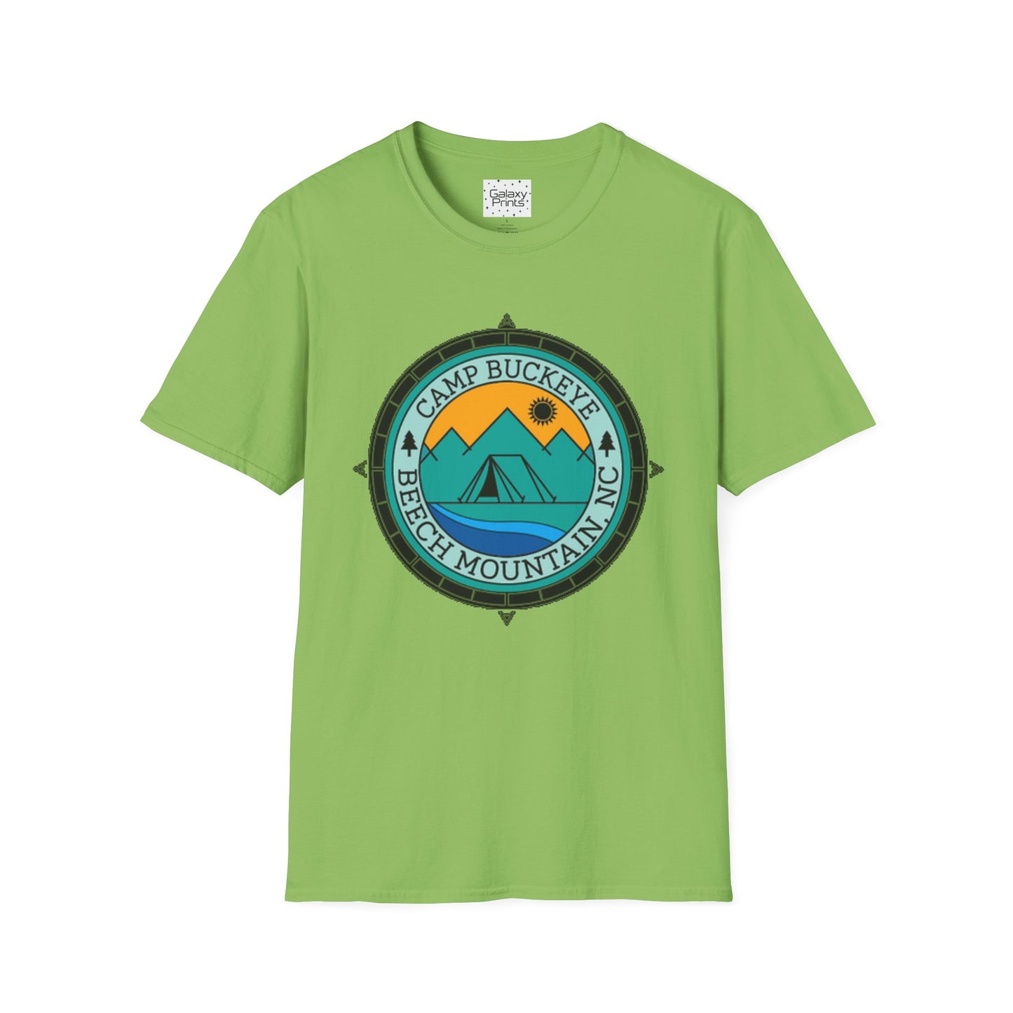 Camp Buckeye Beach Mountains T-Shirt — Vintage Outdoor Camping Badge Tee