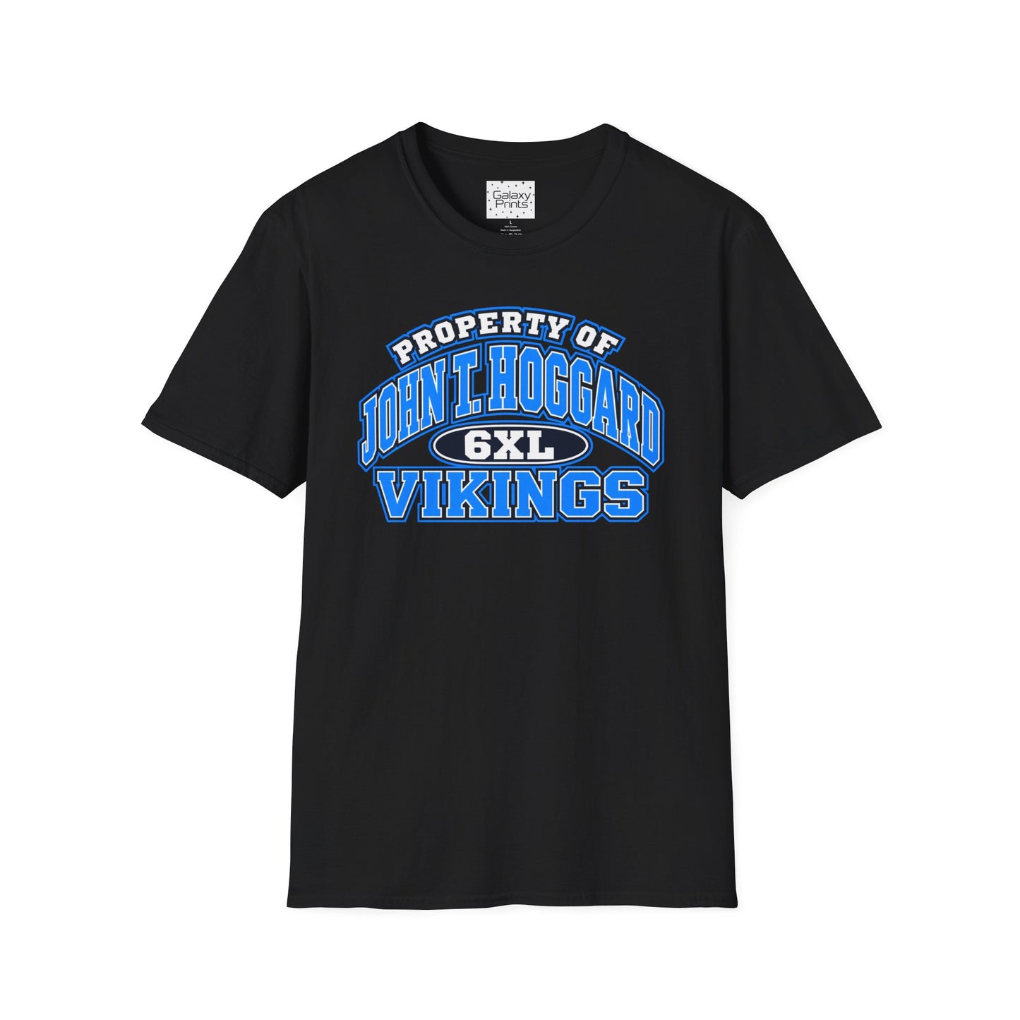 Property of JTH Vikings T‑Shirt 6XL — Viking in Power Circle back - Hoggard School Spirit Tee