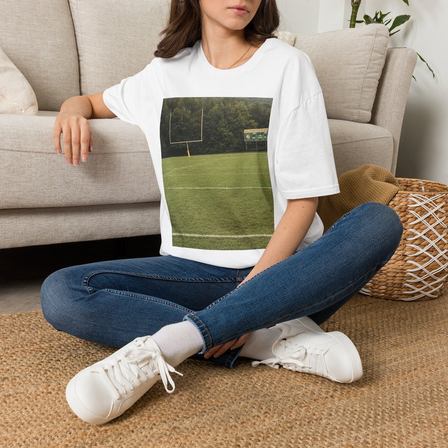 Tate Football Field Photo T-Shirt — Vintage LMC Football Graphic Tee
