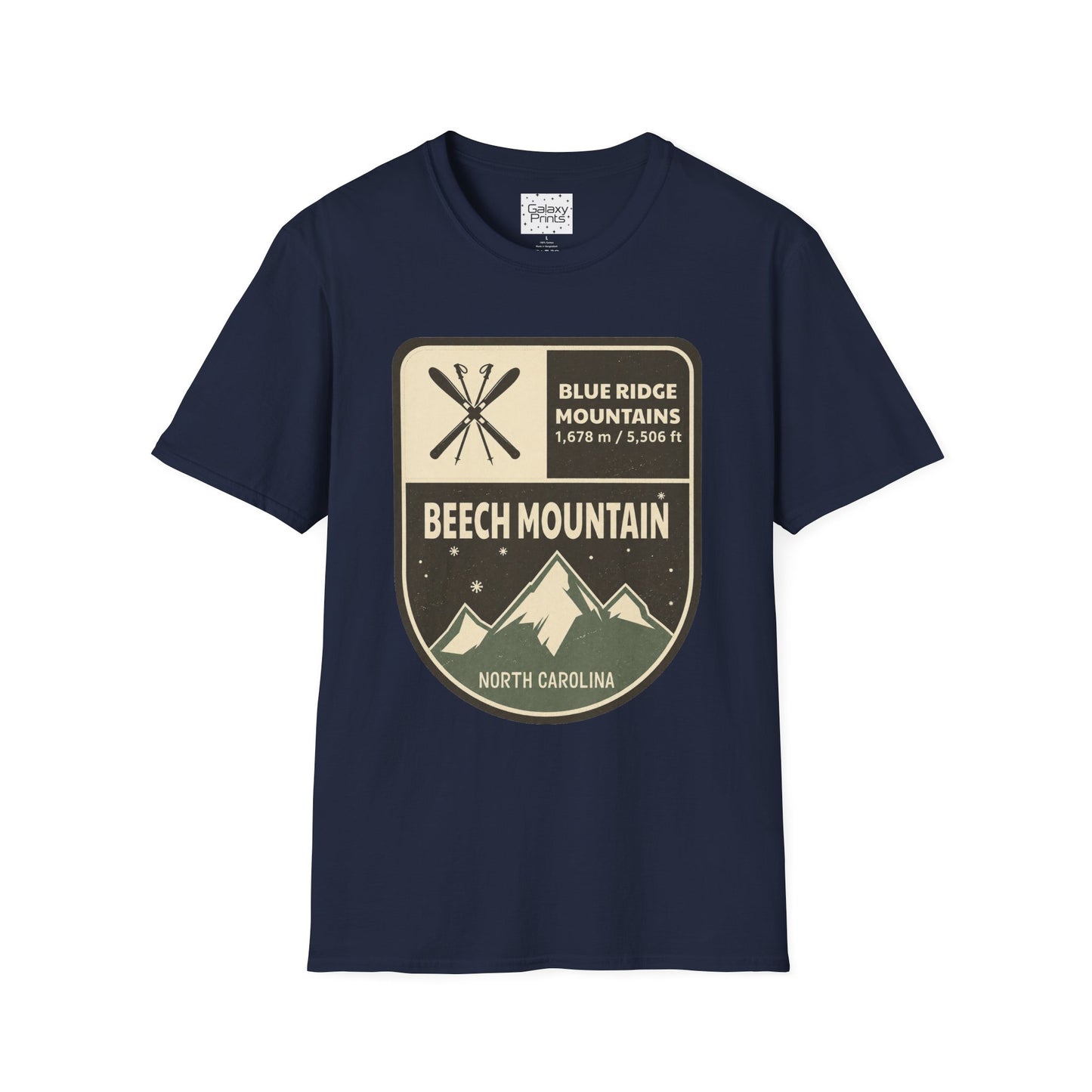 Beech Mountain Blue Ridge Mountains T‑Shirt — North Carolina Ski & Hiking Vintage