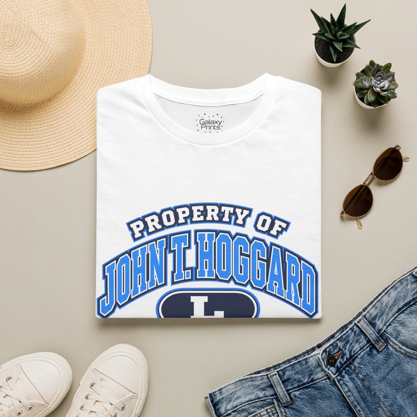 Property of JTH Vikings T‑Shirt L — Viking in Power Circle back - Hoggard School Spirit Tee