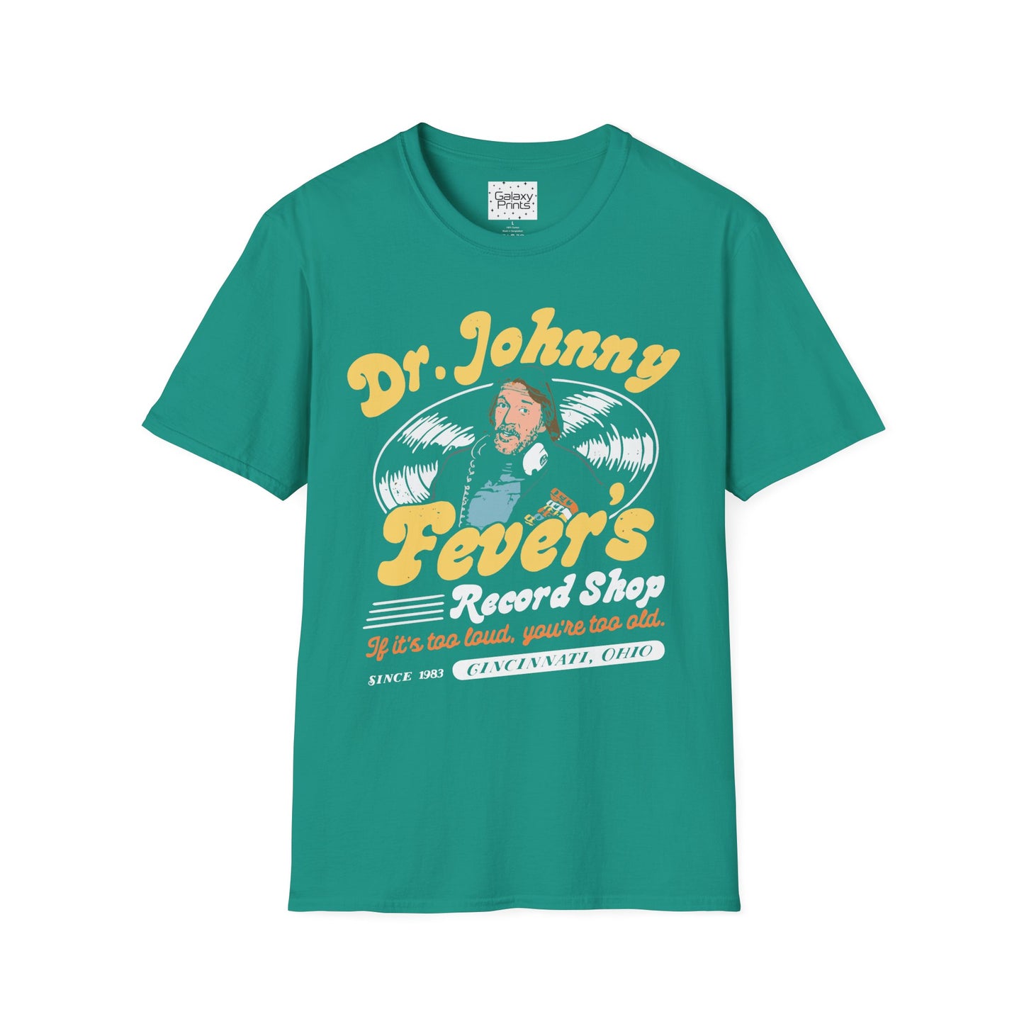 Unisex T-Shirt - POP Culture - 'From the HIT TV Show WKRP in Cincinnati - Dr. Johnny Fever's Record Shop'