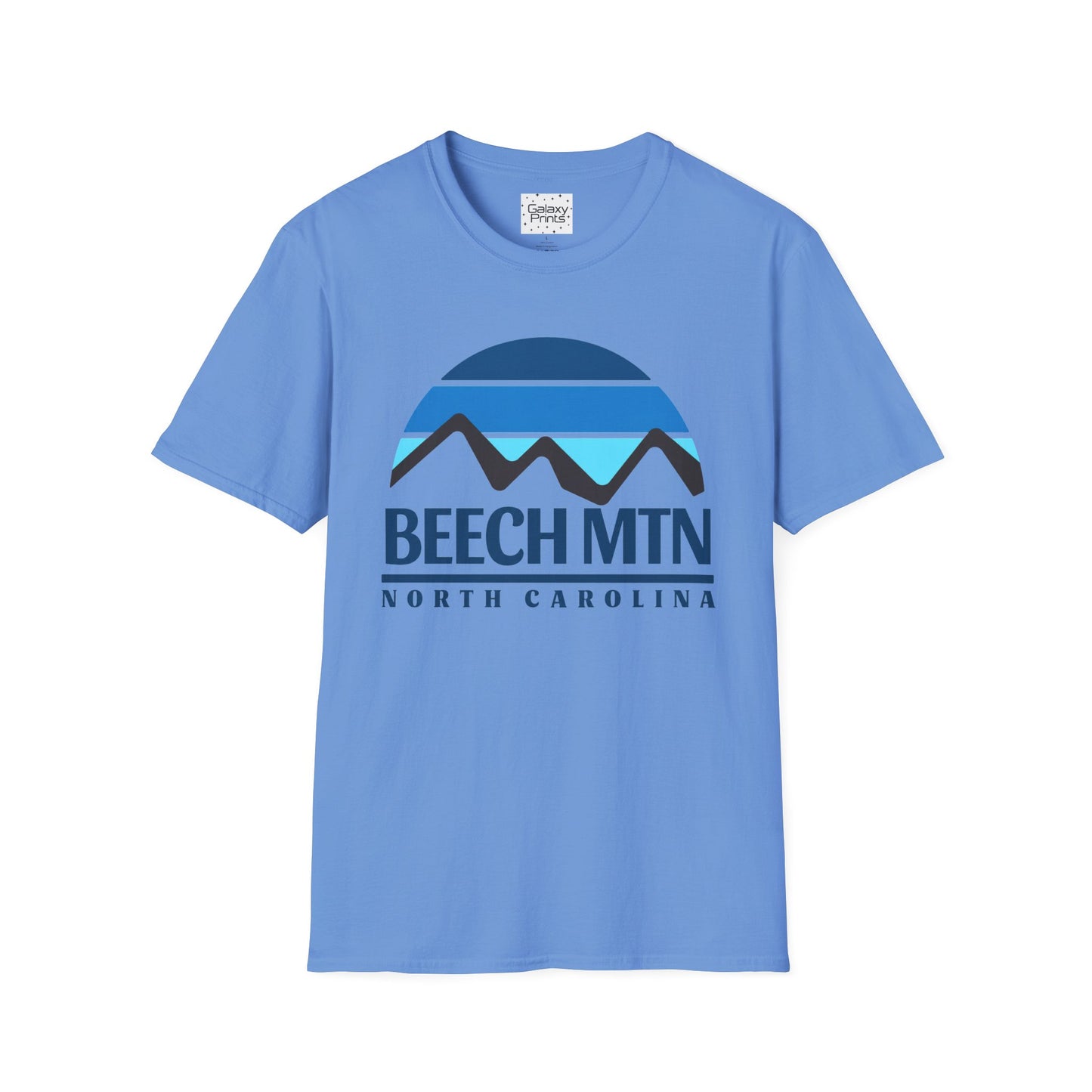 Beech Mtn North Carolina Graphic T-Shirt — Retro Tri Blue Moon Mountain Tee