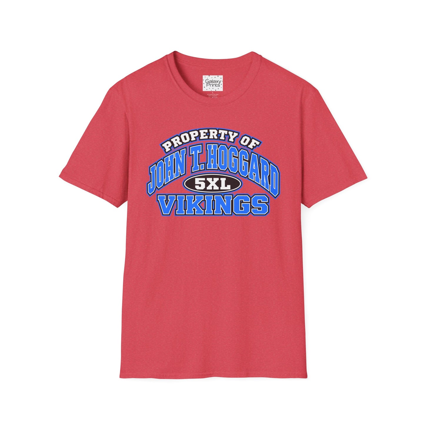 Property of JTH Vikings T‑Shirt 5XL — Viking in Power Circle back - Hoggard School Spirit Tee