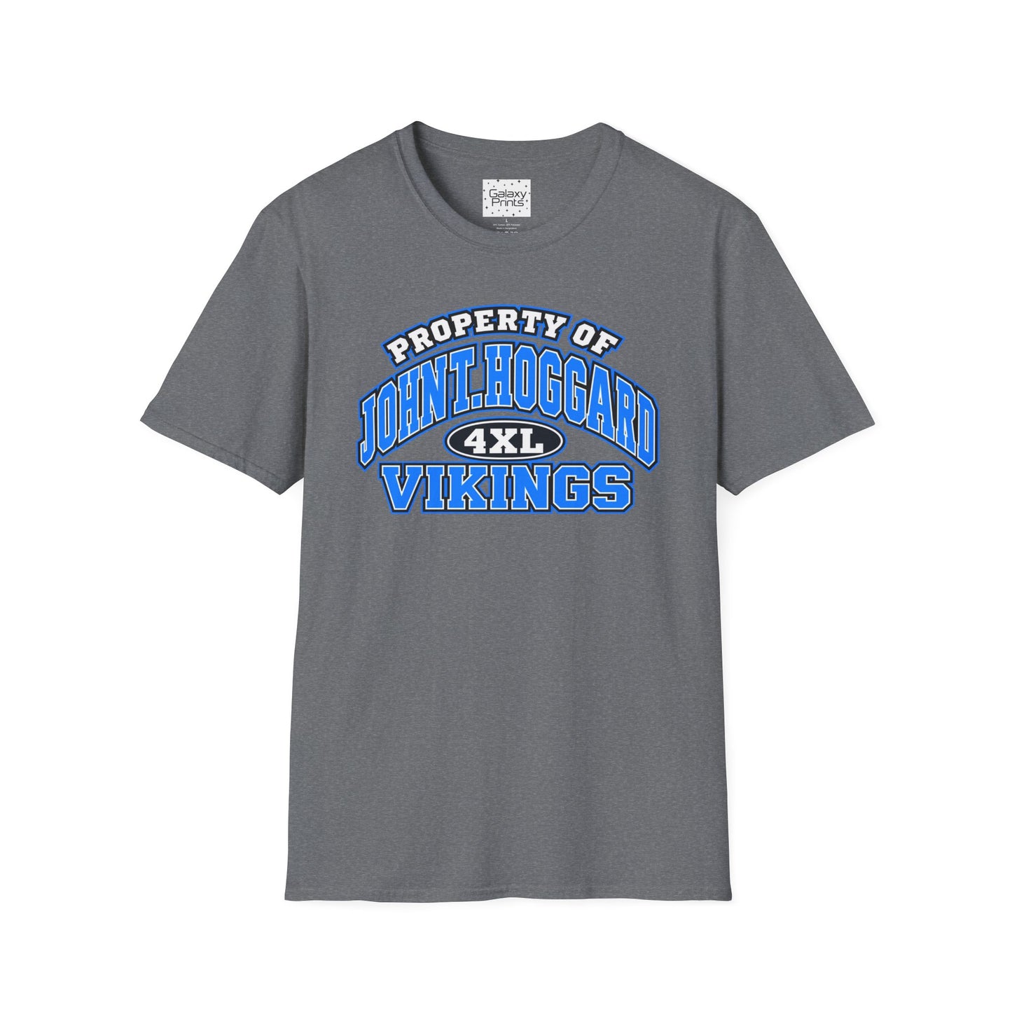 Property of JTH Vikings T‑Shirt 4XL — Viking in Power Circle back - Hoggard School Spirit Tee