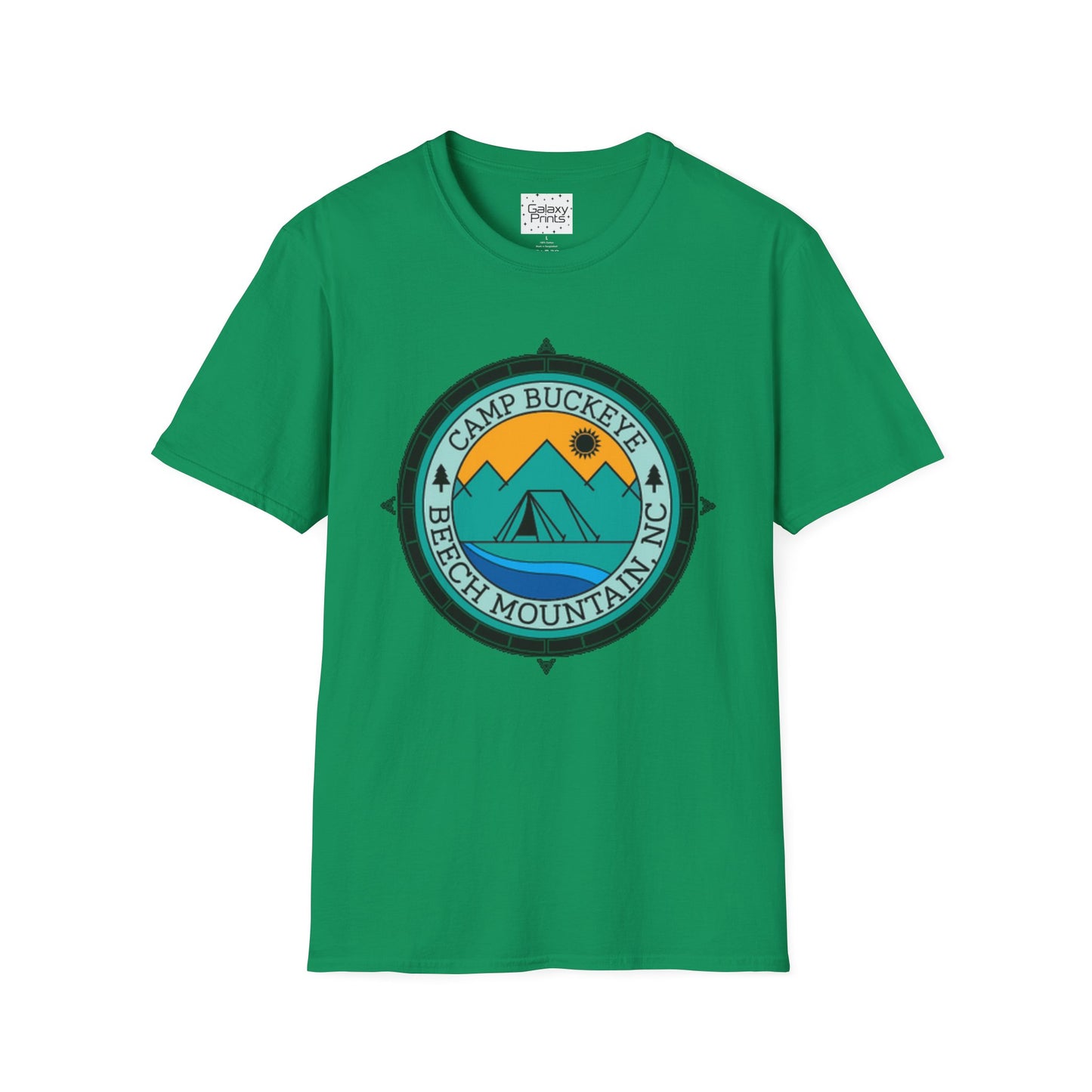 Camp Buckeye Beach Mountains T-Shirt — Vintage Outdoor Camping Badge Tee