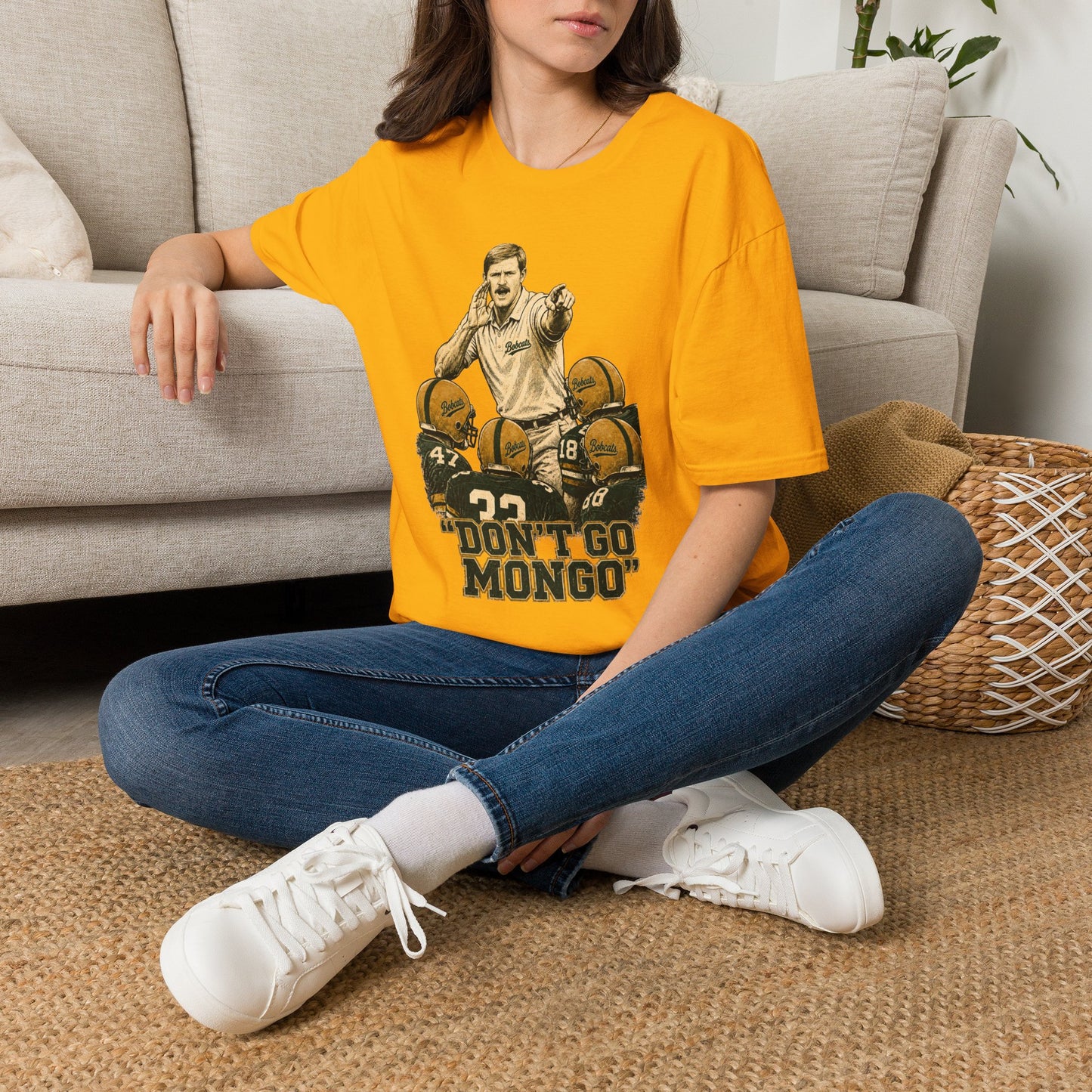 Lees-McRae College Bobcats Vintage Football T-Shirt — Coach Bryan "Don't Go MONDO" - Forever Undefeated