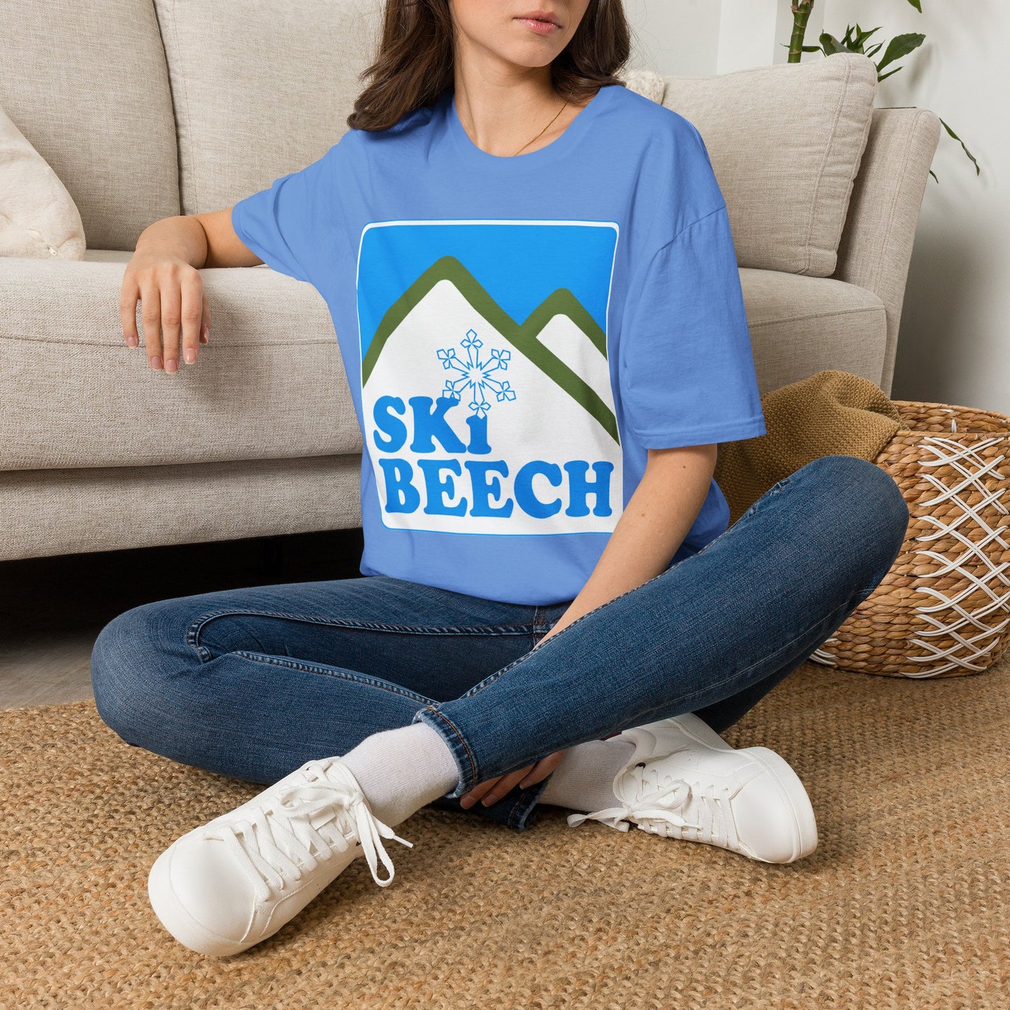 Retro Ski Beech T‑Shirt — Vintage Beech Mountain Snowflake Ski Tee